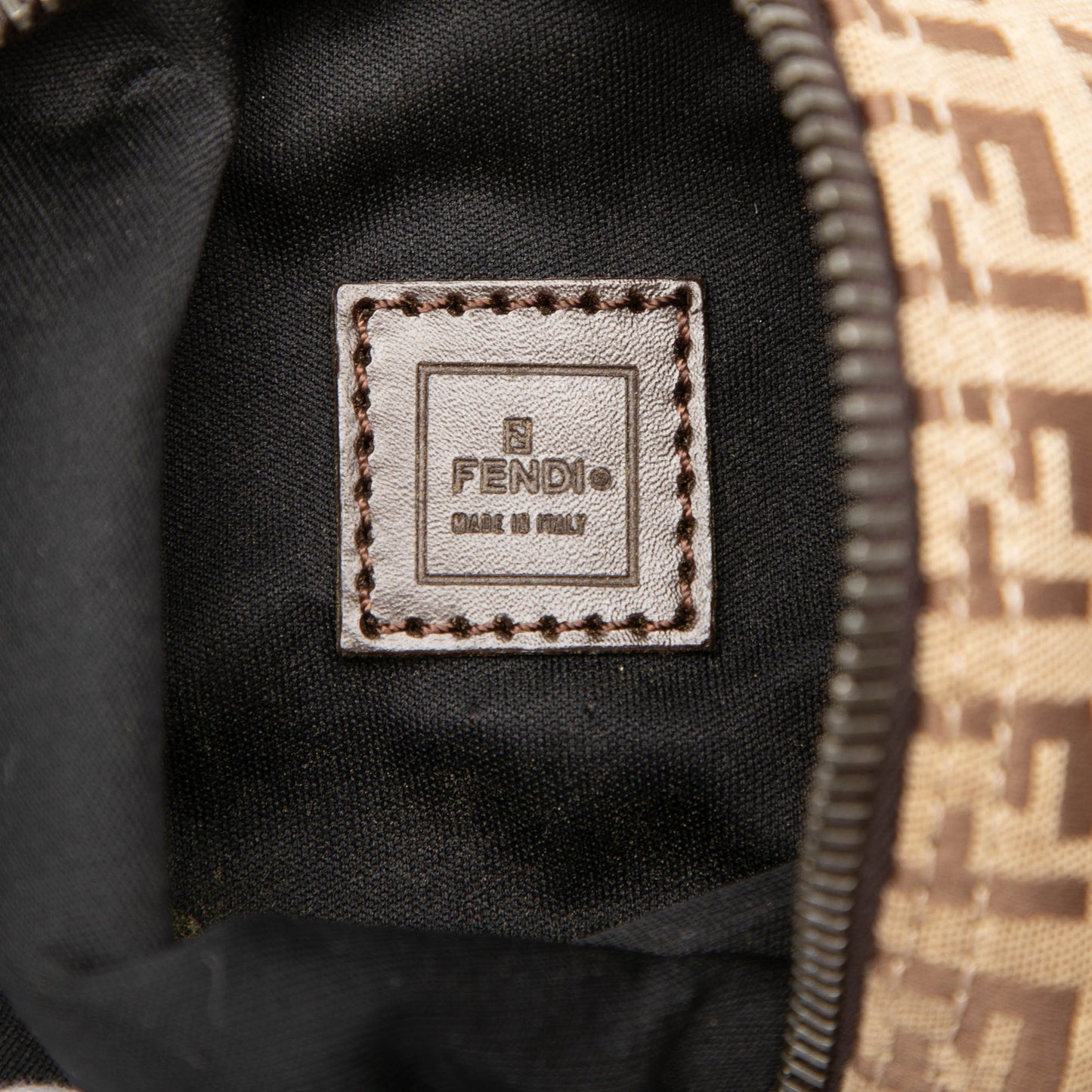 Fendi Zucchino Canvas Barrel Pochette