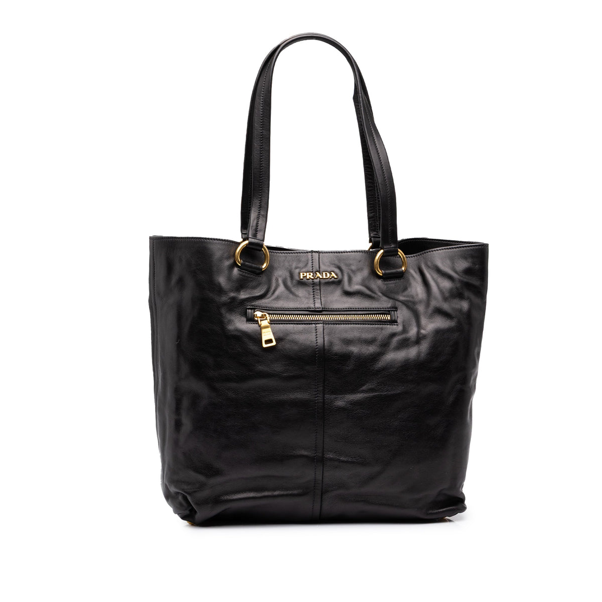Prada Soft Calf Tote — Black