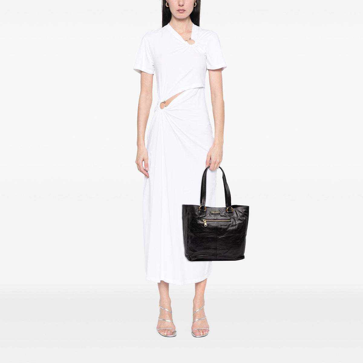 Prada Soft Calf Tote — Black