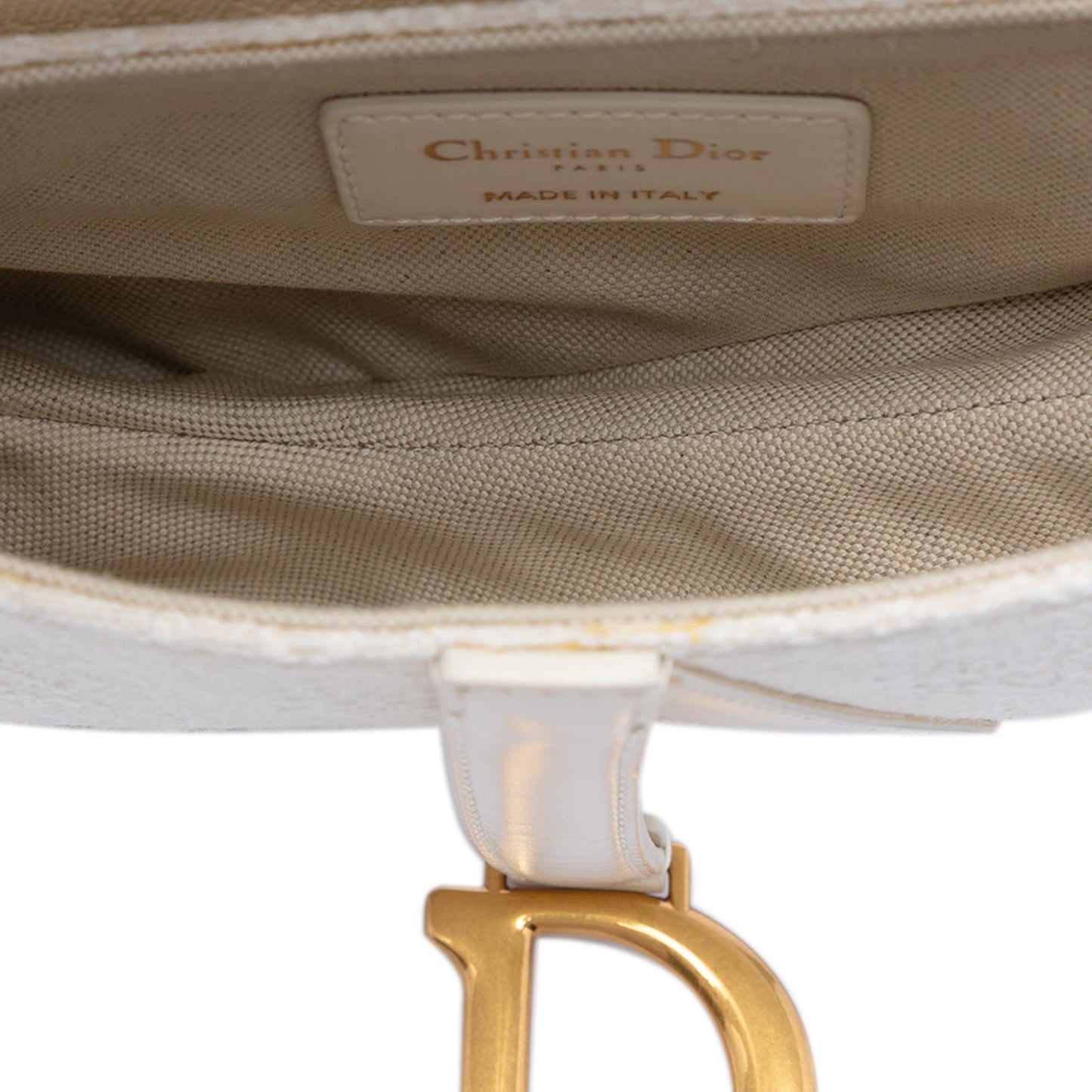 Dior Mini Oblique Embroidered Canvas Saddle Bag