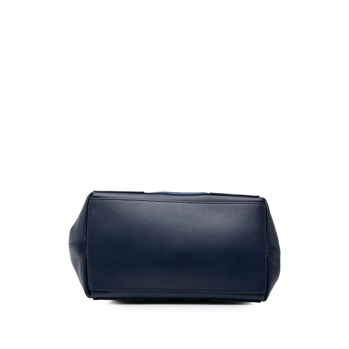 Balenciaga Calfskin Perforated Navy Cabas Tote S — Blue