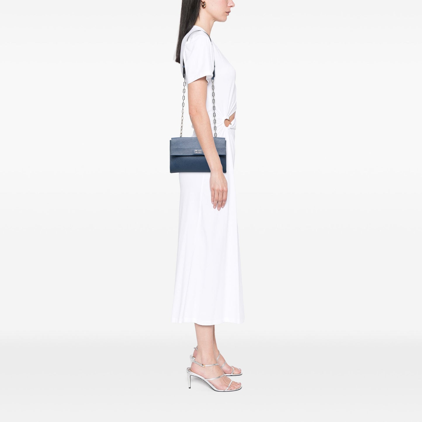 Prada Saffiano Leather Double Turnlock Crossbody