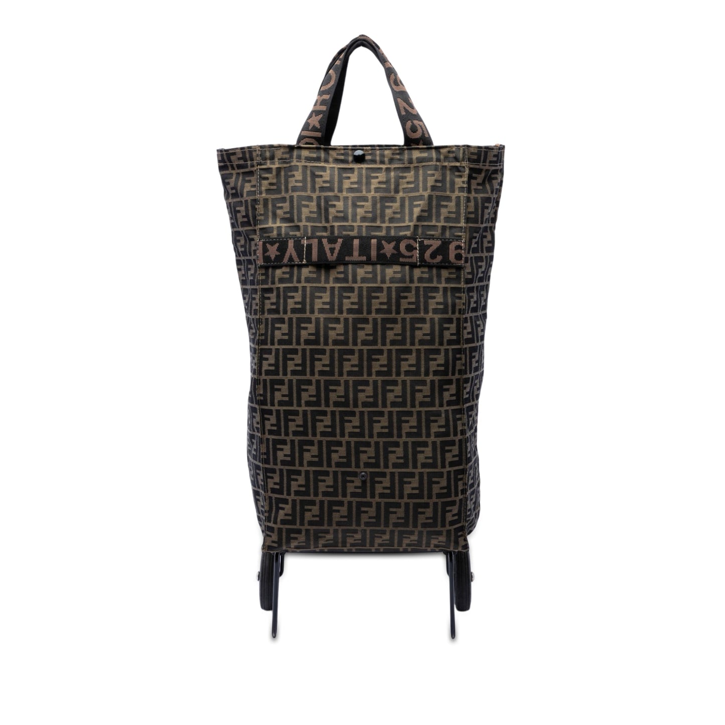 Fendi Zucca Canvas Foldable Jolly Trailer Rolling Cart