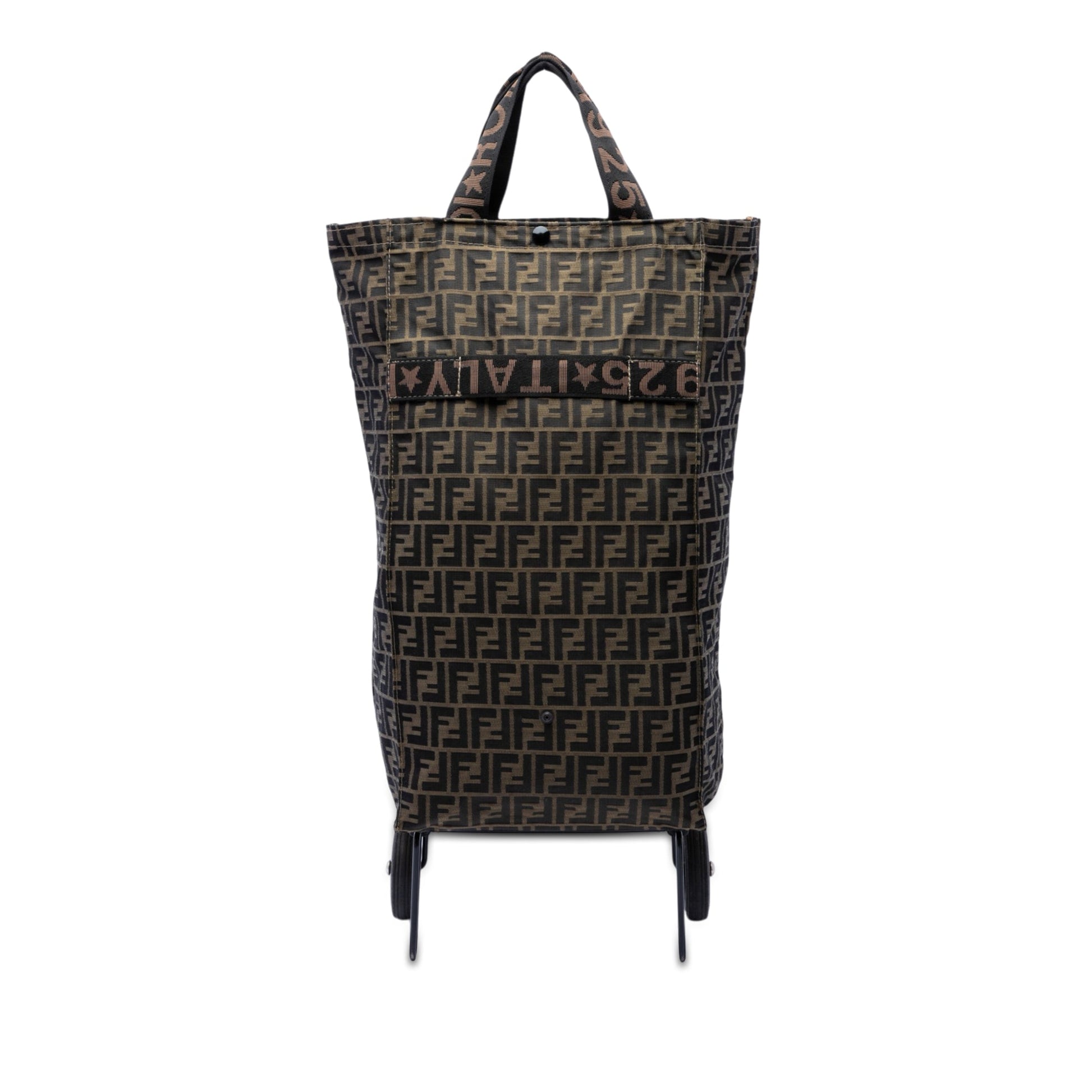 Fendi Zucca Canvas Foldable Jolly Trailer Rolling Cart