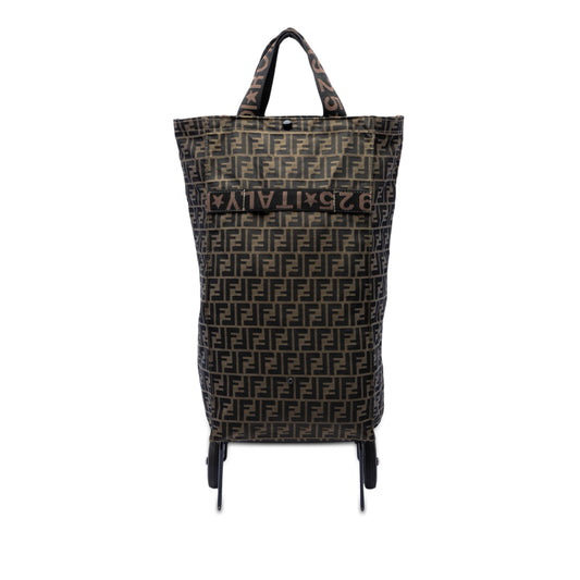 Fendi Zucca Canvas Foldable Jolly Trailer Rolling Cart