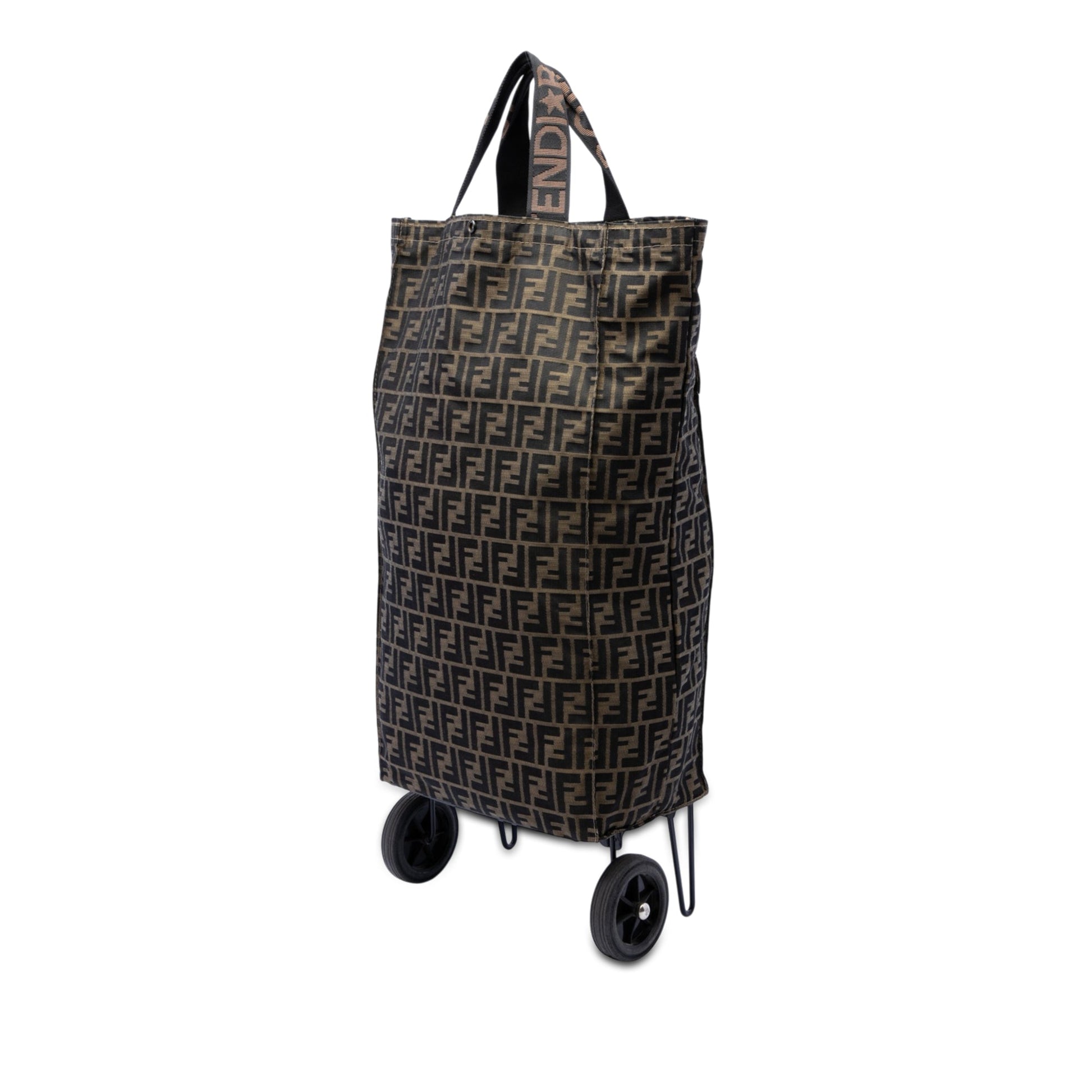 Fendi Zucca Canvas Foldable Jolly Trailer Rolling Cart