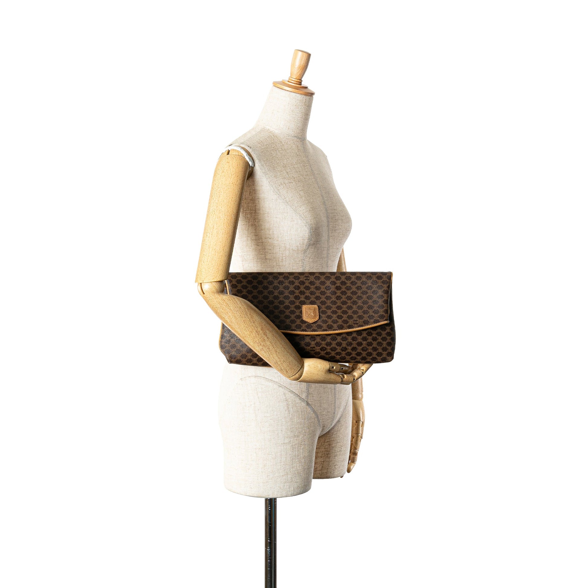 Celine Macadam Coated Canvas Clutch