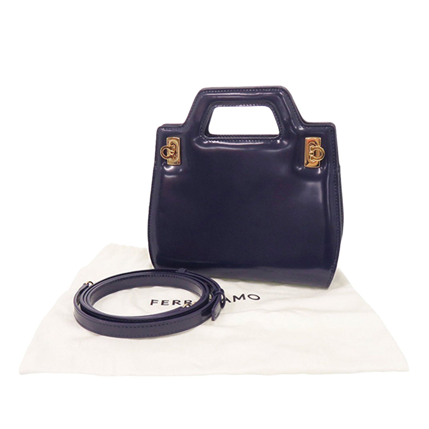 Ferragamo Mini Brushed Calfskin Wanda Top Handle Bag