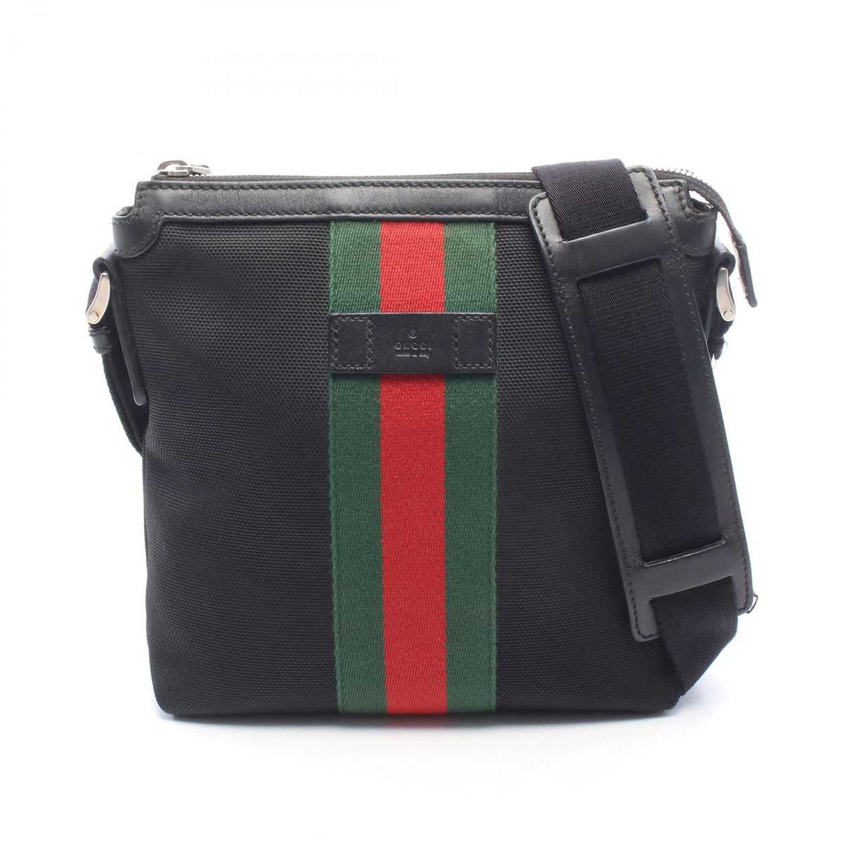 Gucci Techno Canvas Web Messenger Bag — Black
