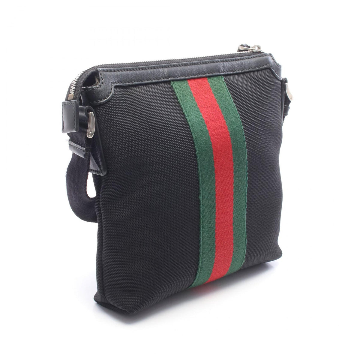 Gucci Techno Canvas Web Messenger Bag — Black