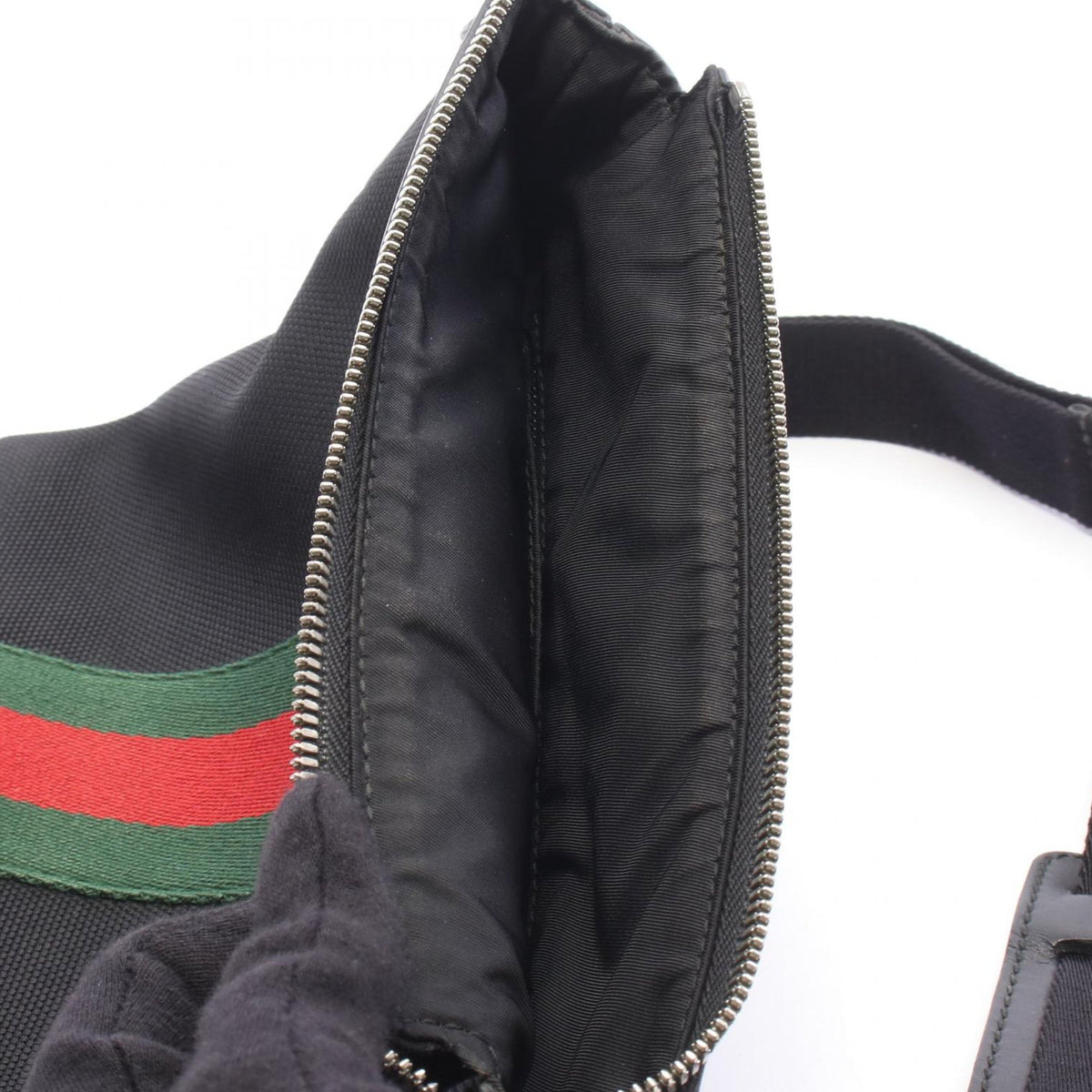 Gucci Techno Canvas Web Messenger Bag — Black