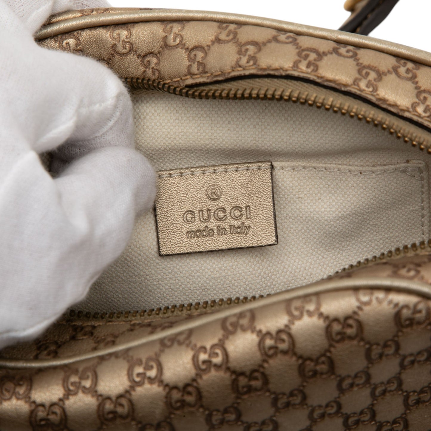 Gucci Metallic Microguccissima Sunshine Disco Camera Bag