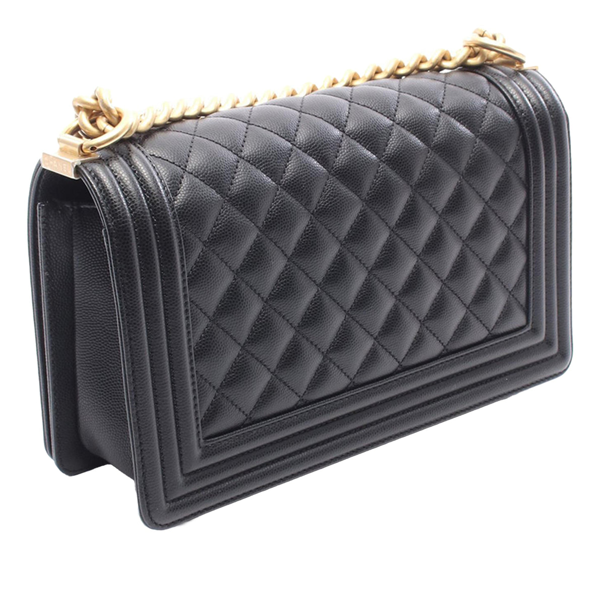 Chanel Old Medium Quilted Caviar Boy Flap