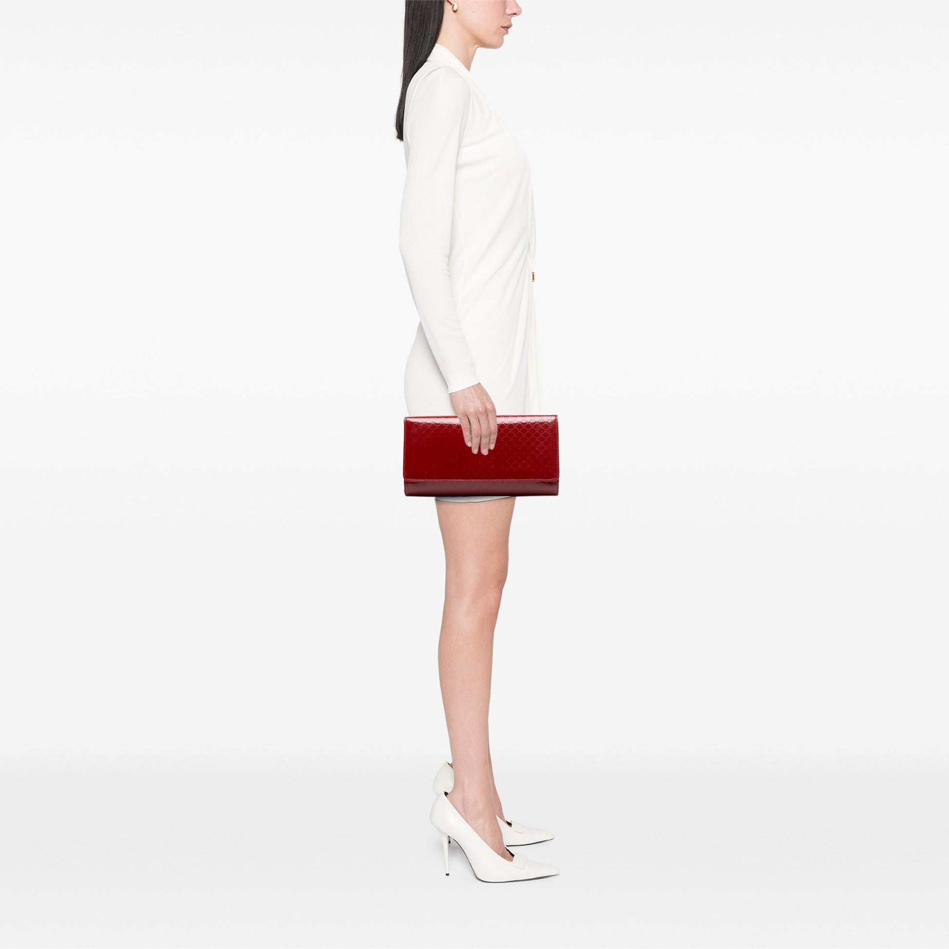 Gucci Microguccissima Patent Broadway Clutch