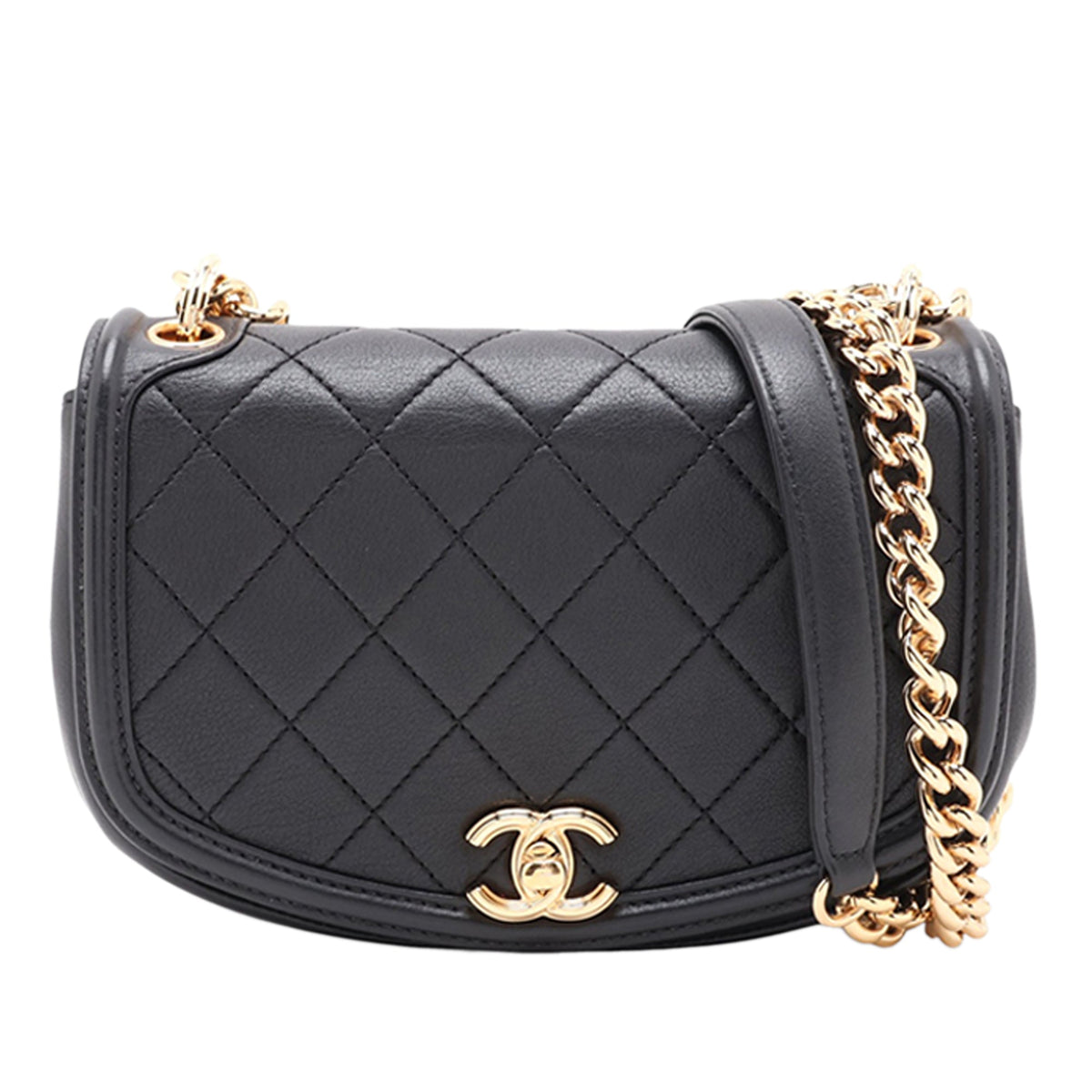 Chanel Small Quilted Calfskin Underline Flap — Black