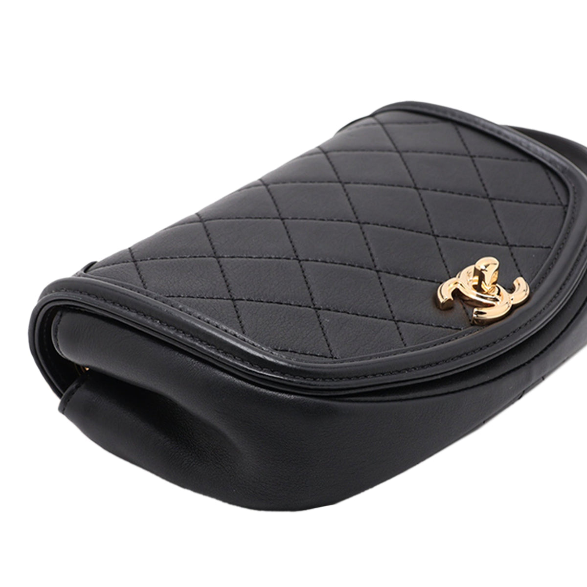 Chanel Small Quilted Calfskin Underline Flap — Black