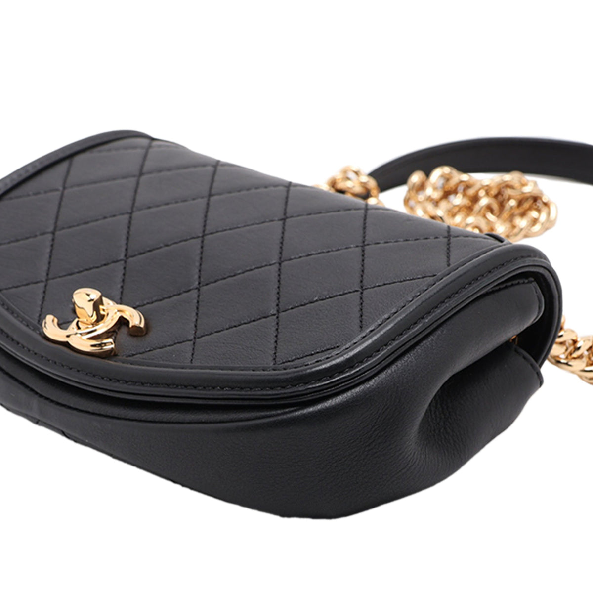Chanel Small Quilted Calfskin Underline Flap — Black