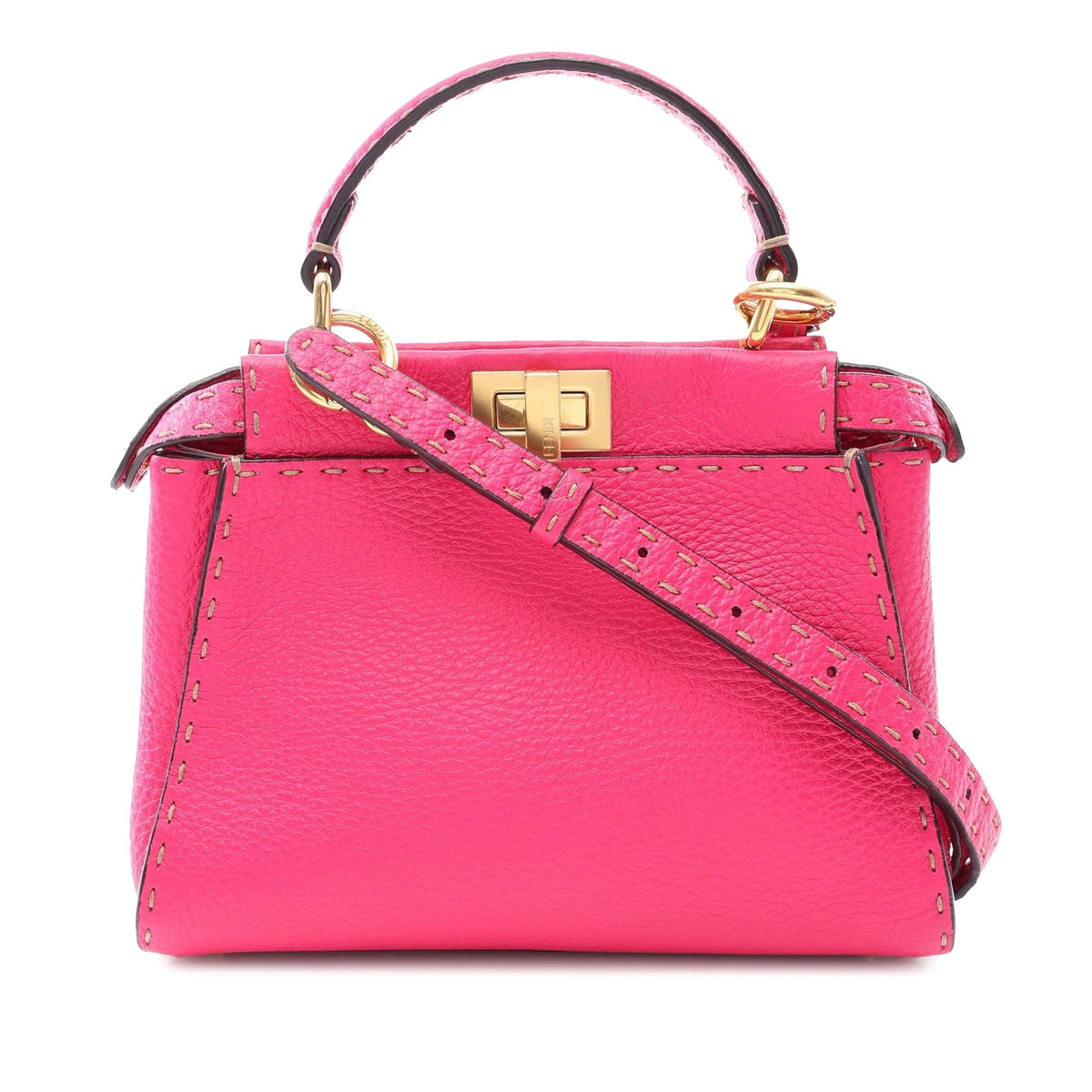 Fendi Mini Leather Selleria Peekaboo Iconic Satchel