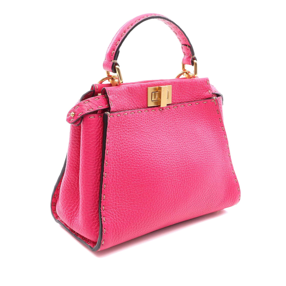 Fendi Mini Leather Selleria Peekaboo Iconic Satchel