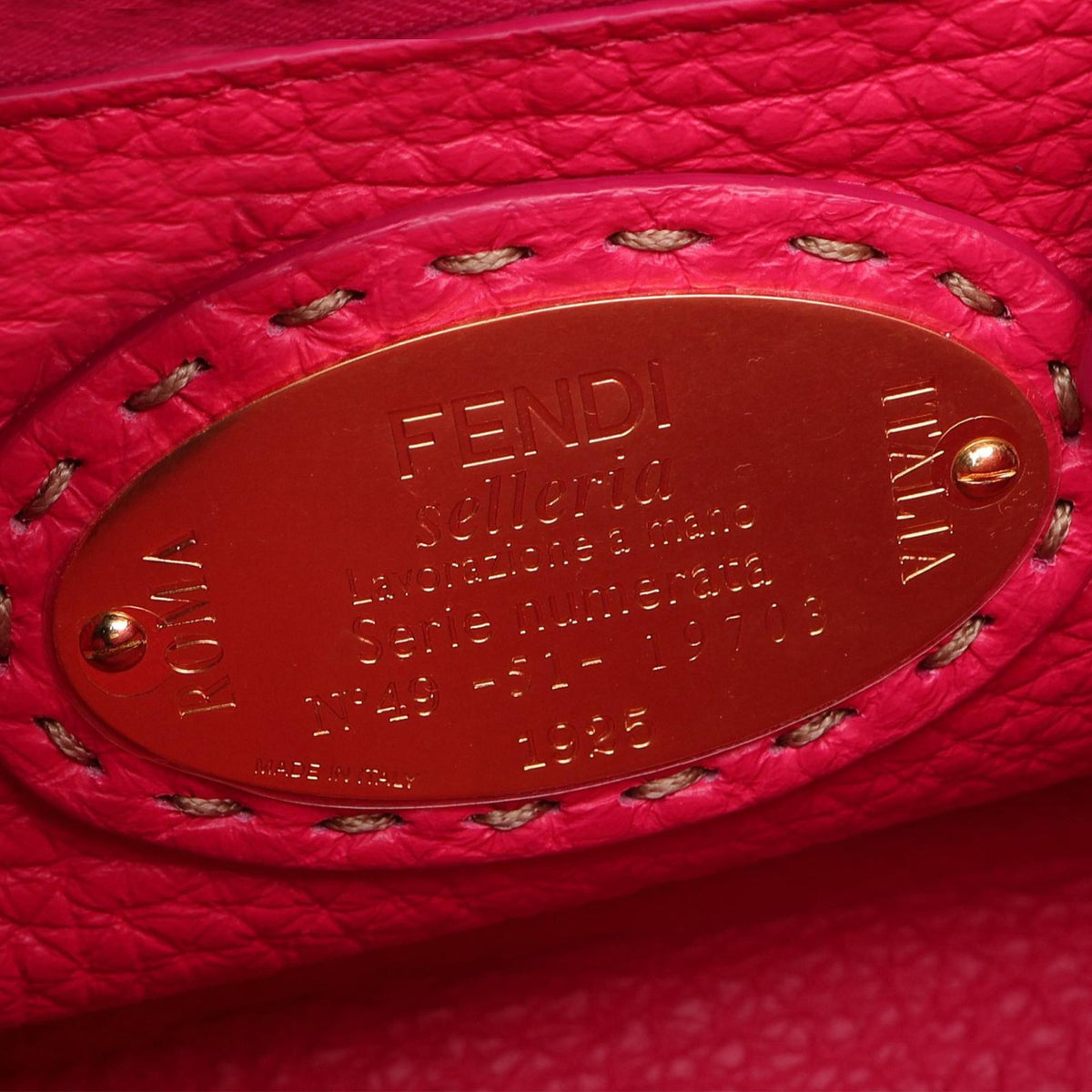 Fendi Mini Leather Selleria Peekaboo Iconic Satchel