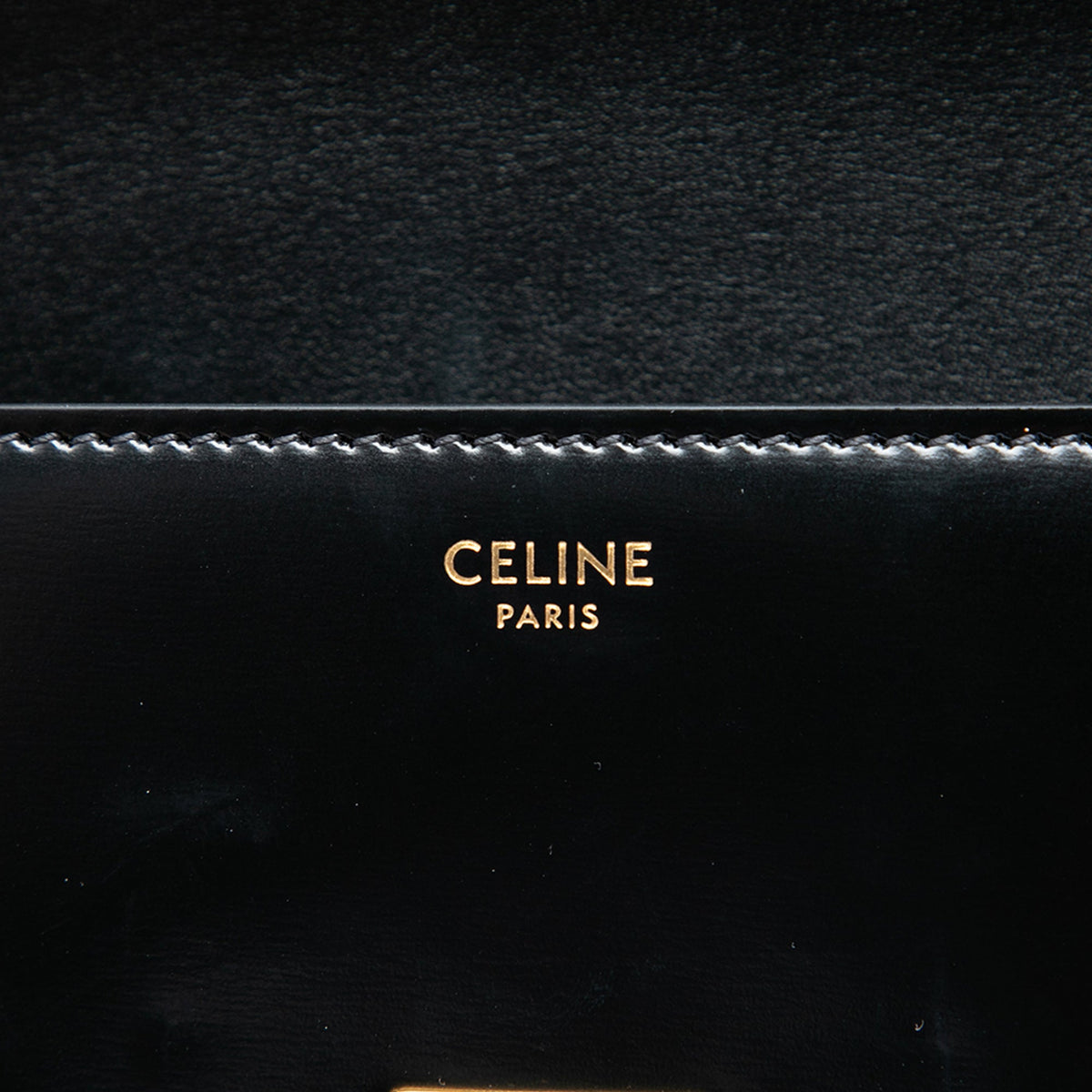 Celine Shiny Calfskin Triomphe Claude Shoulder Bag