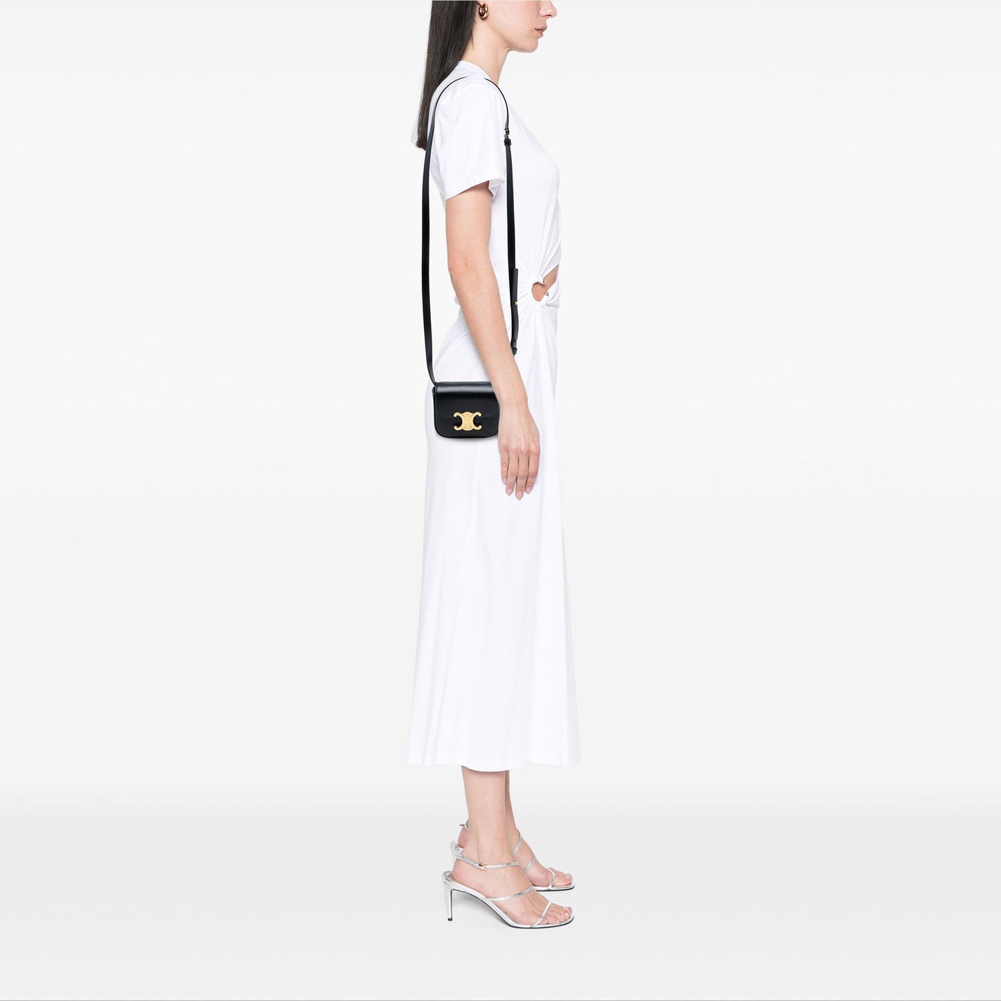Celine Mini Shiny Calfskin Triomphe Crossbody