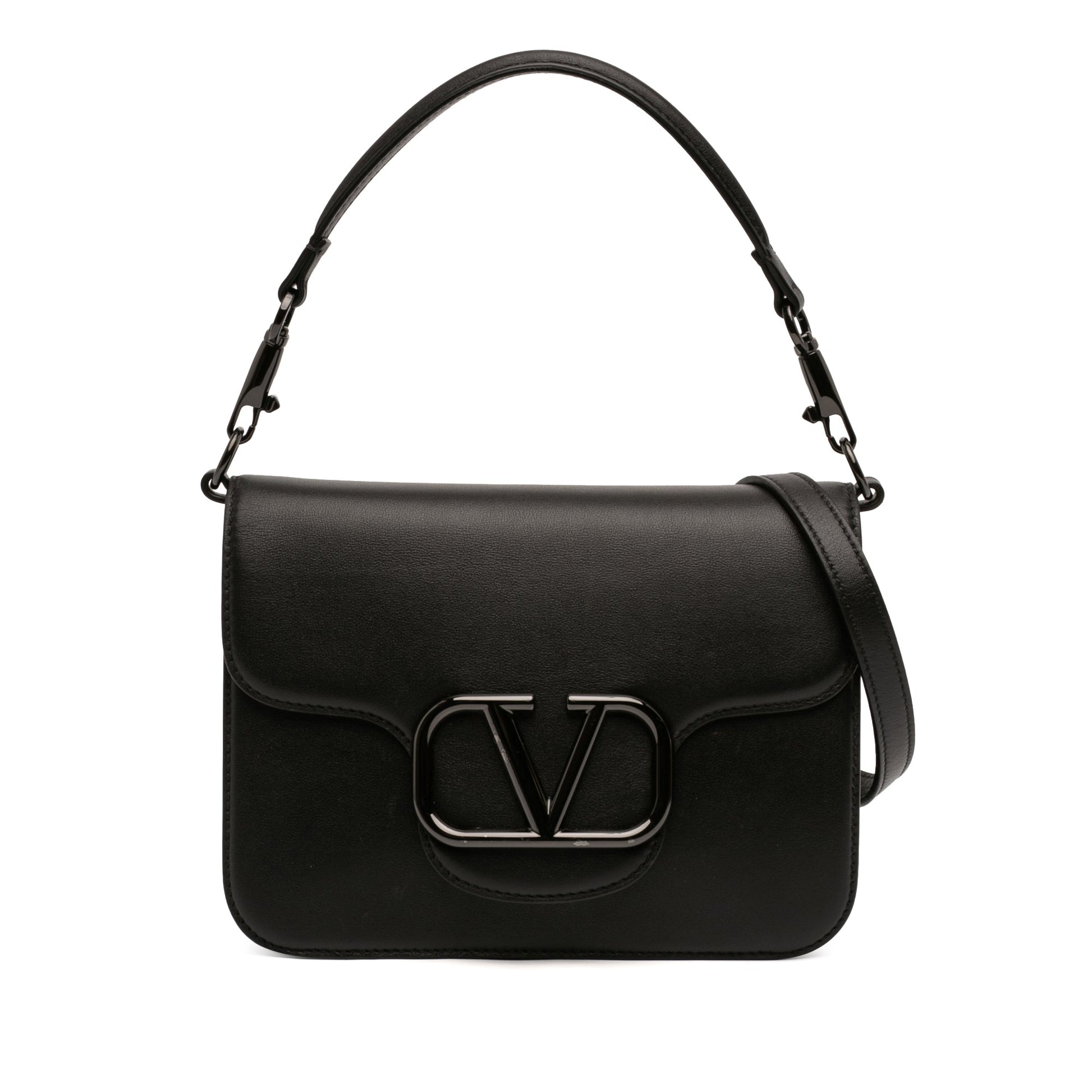 Valentino Calfskin Logo Flap Satchel