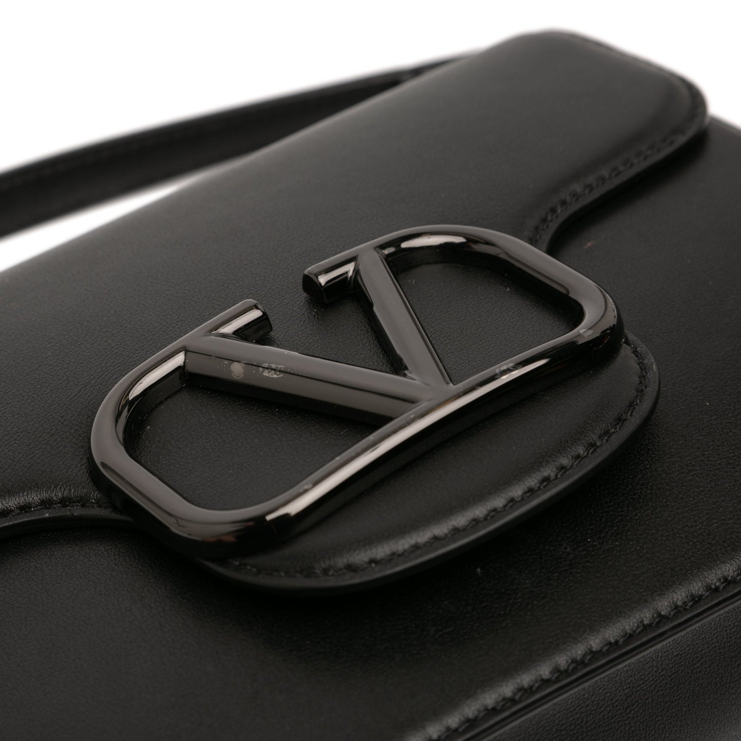 Valentino Calfskin Logo Flap Satchel