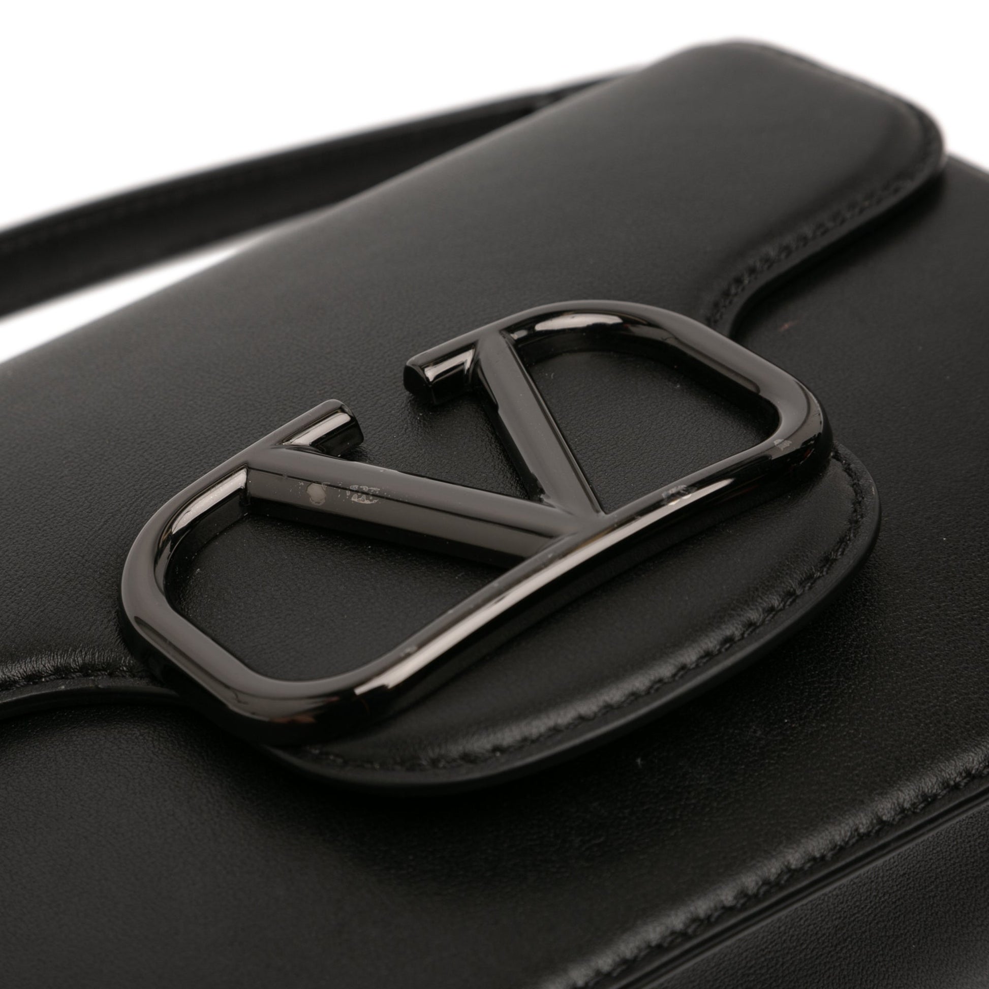 Valentino Calfskin Logo Flap Satchel