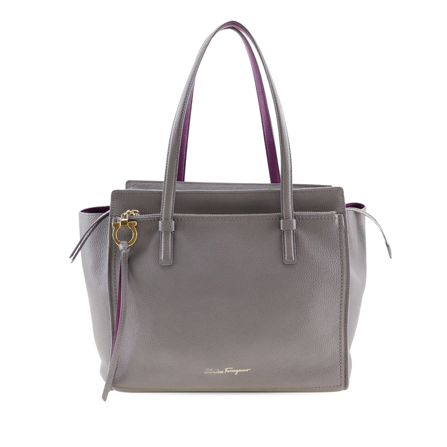 Ferragamo Medium Pebbled Calfskin Amy Tote