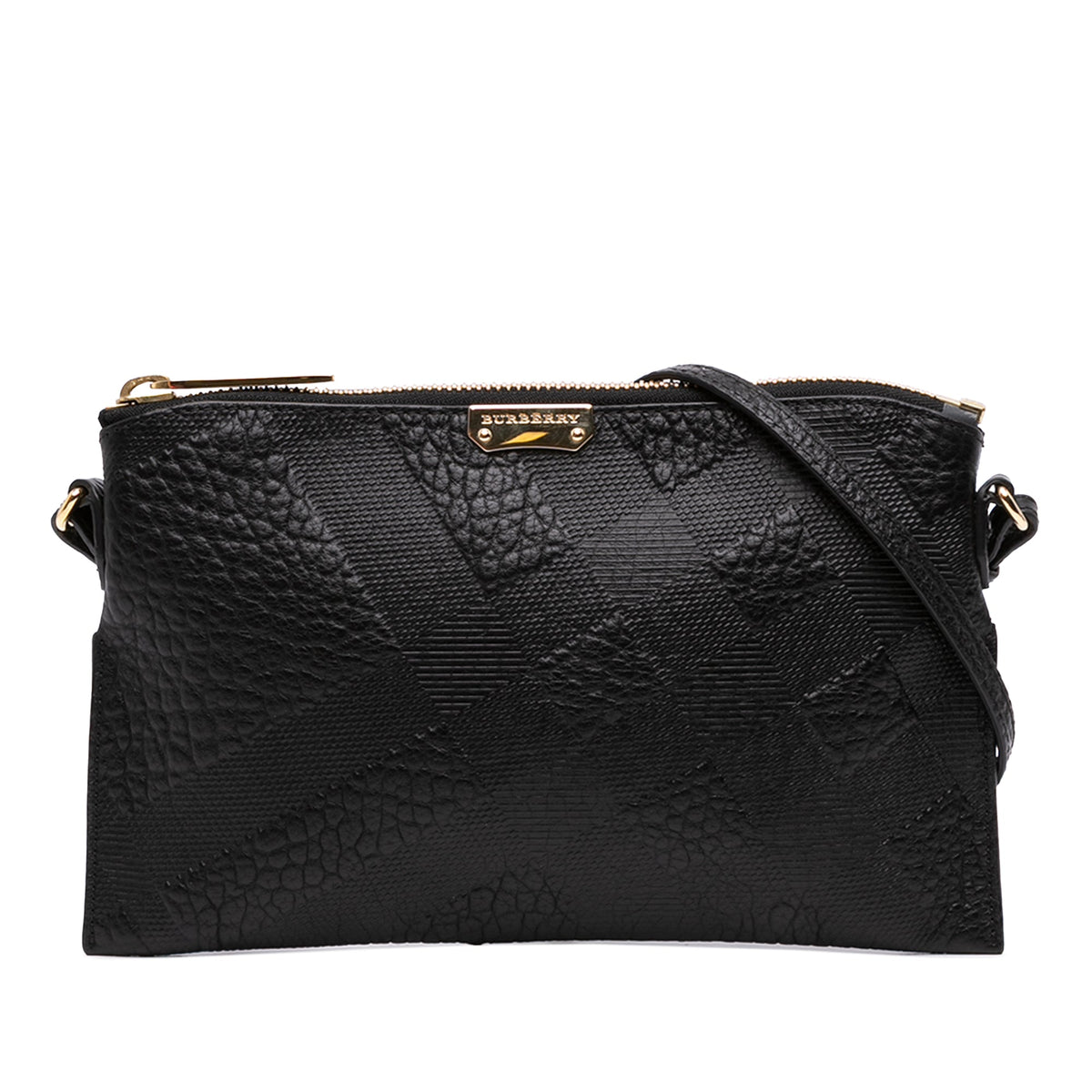 Burberry Small Grain Check Embossed Leather Chichester Crossbody
