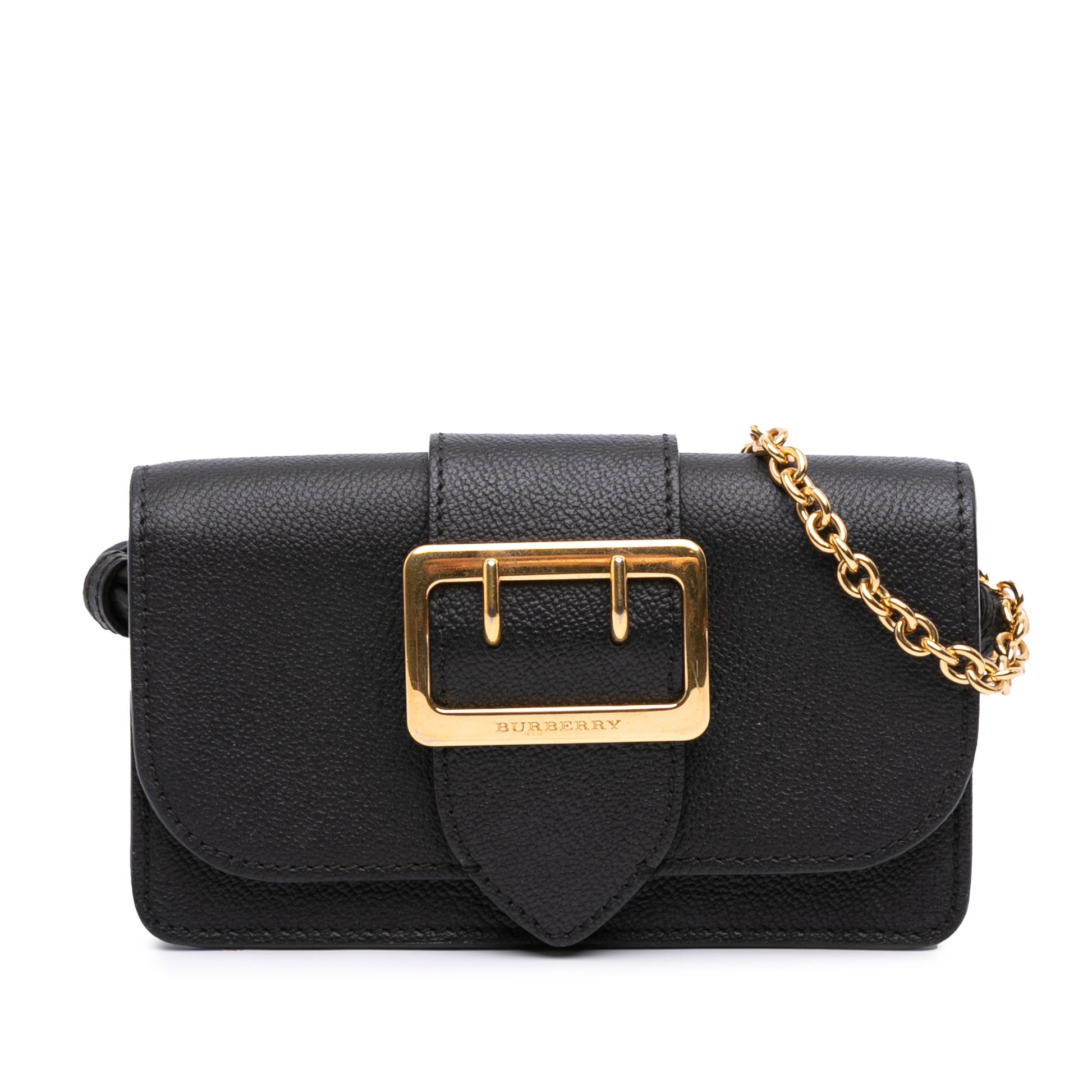 Burberry Mini Soft Grain Calfskin Buckle Crossbody