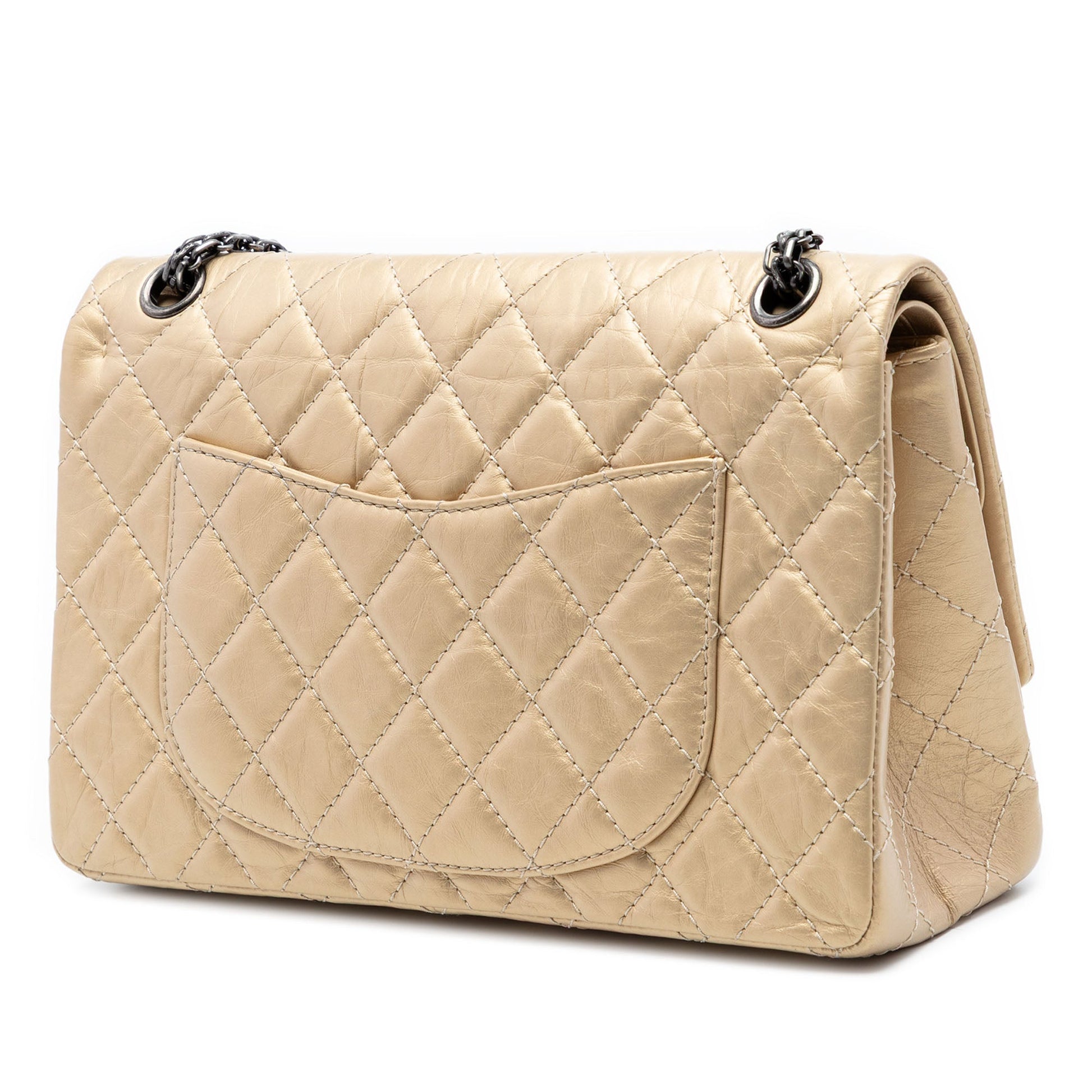 Chanel Quilted Metallic Aged Calfskin Reissue 2.55 Double Flap 226