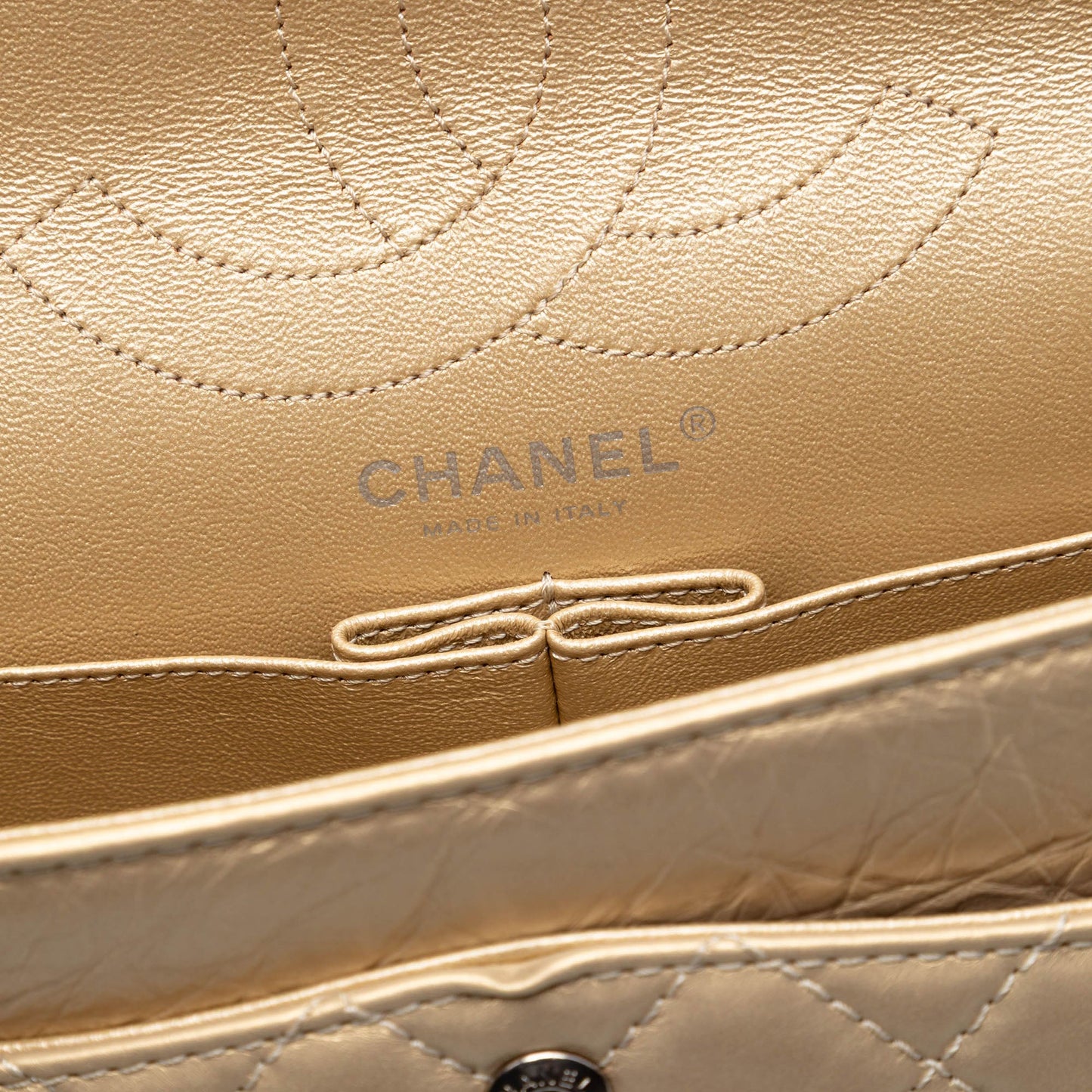 Chanel Quilted Metallic Aged Calfskin Reissue 2.55 Double Flap 226