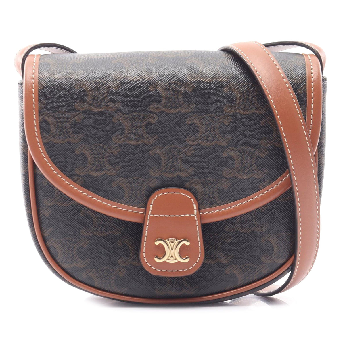 Celine Mini Triomphe Coated Canvas Besace Crossbody