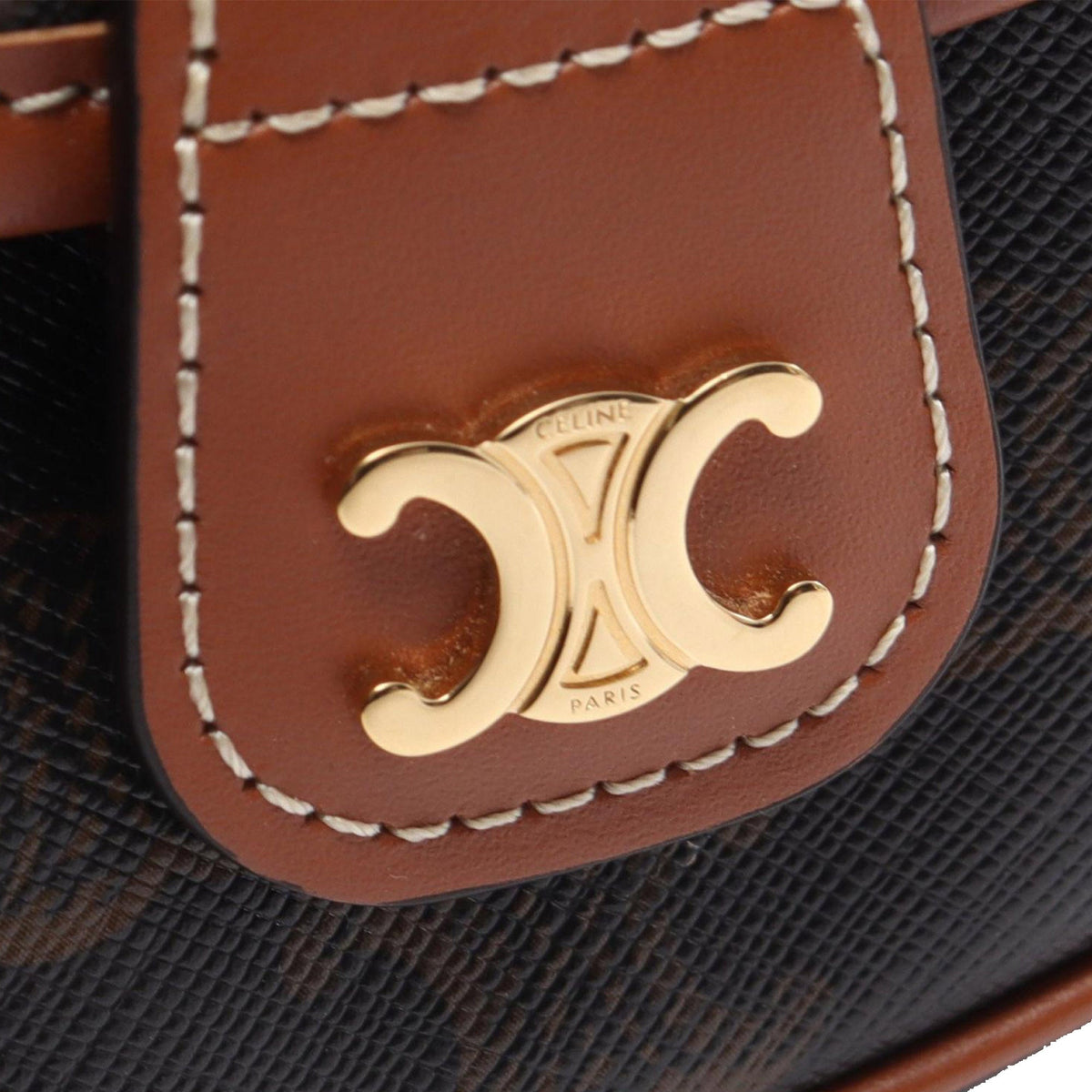 Celine Mini Triomphe Coated Canvas Besace Crossbody