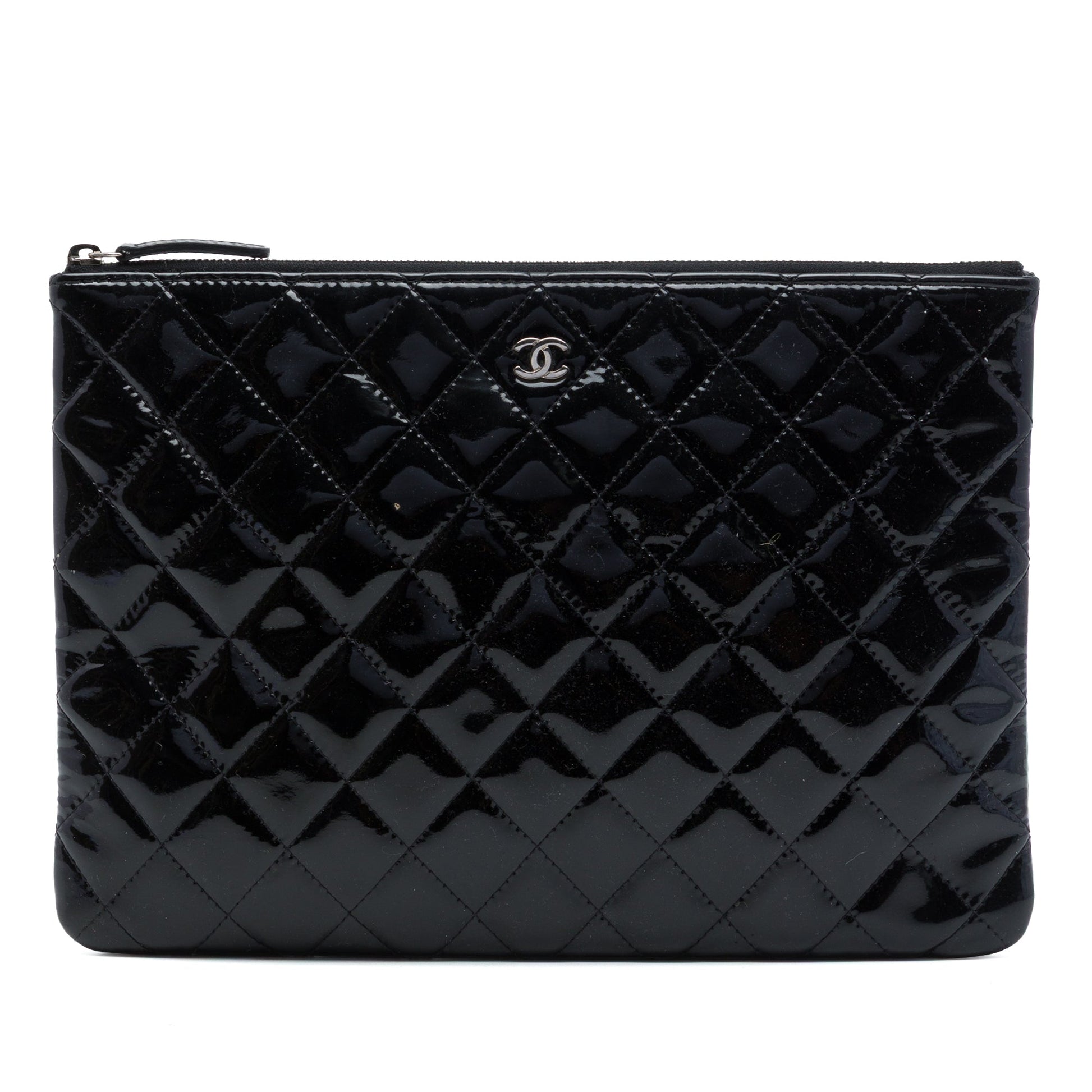 Chanel Medium Quilted Patent O Case Clutch