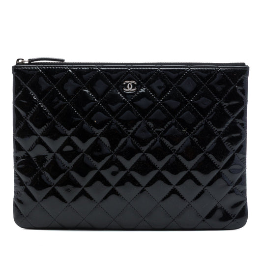 Chanel Medium Quilted Patent O Case Clutch