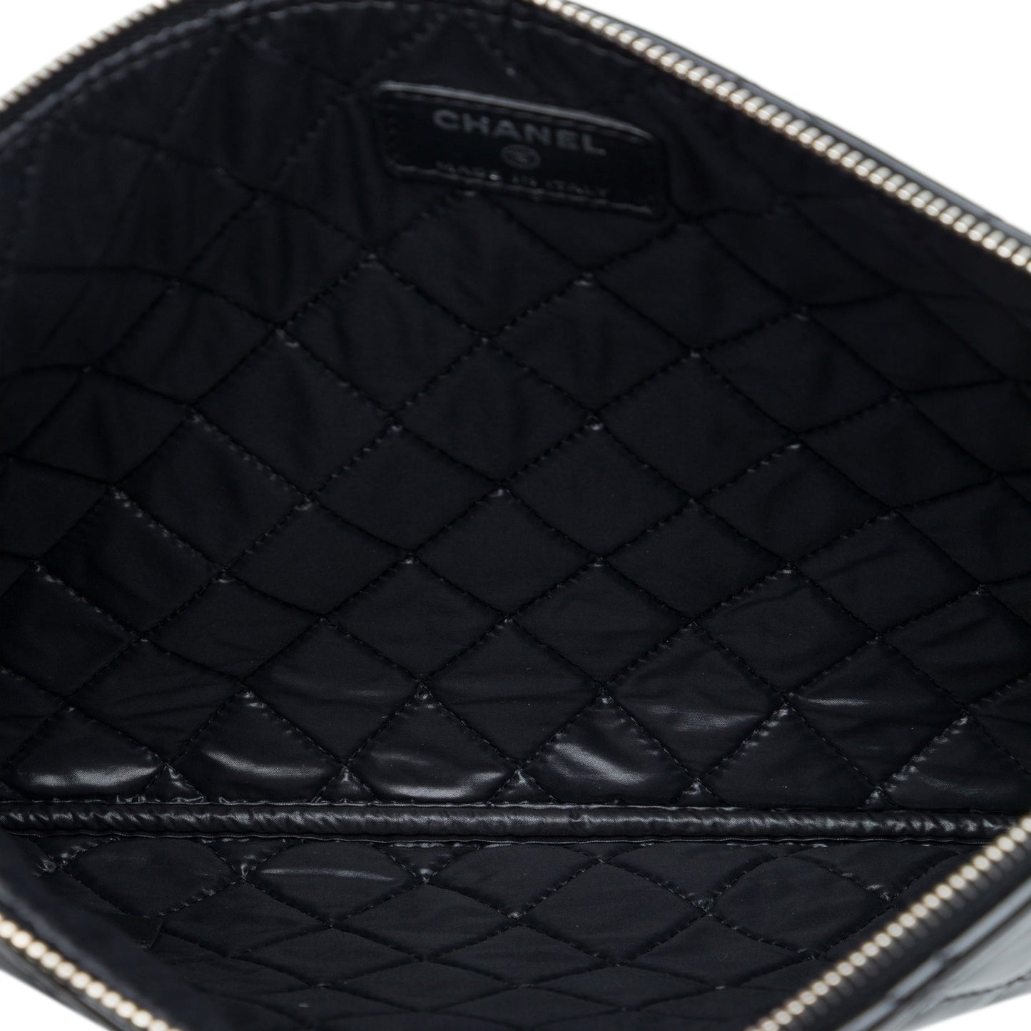 Chanel Medium Quilted Patent O Case Clutch