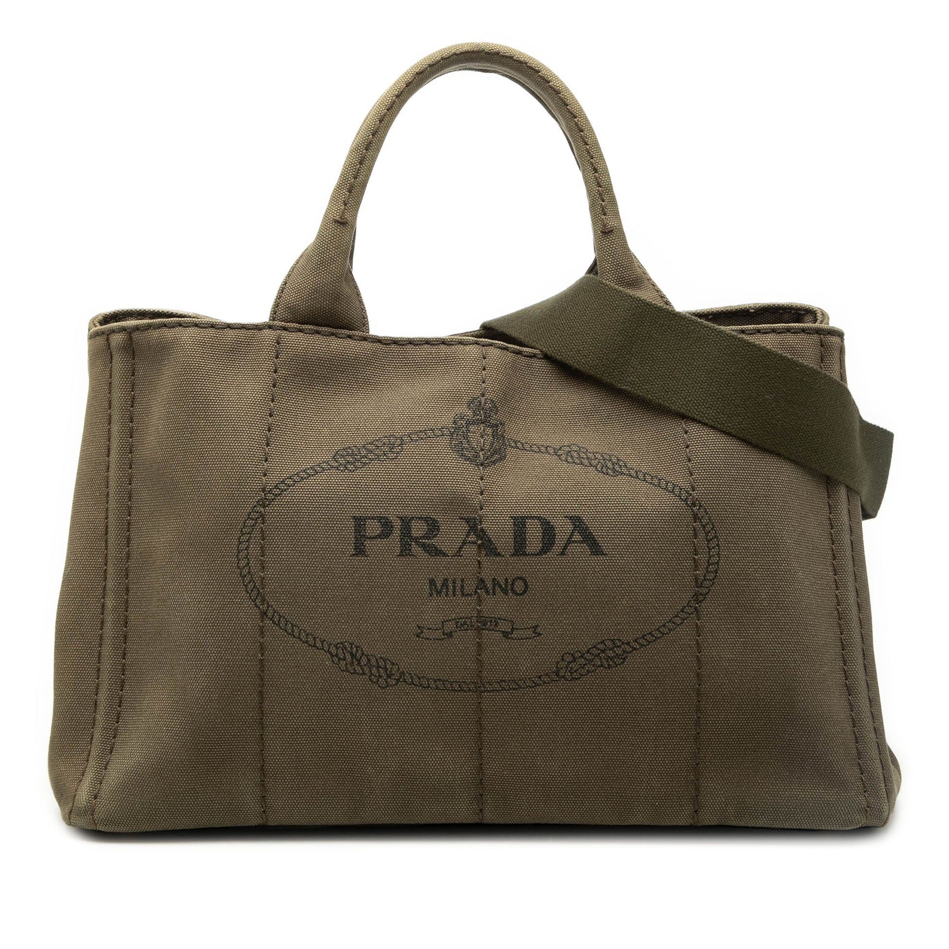 Prada Canvas Canapa Logo Satchel