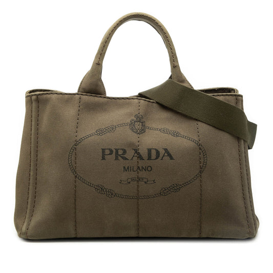 Prada Canvas Canapa Logo Satchel