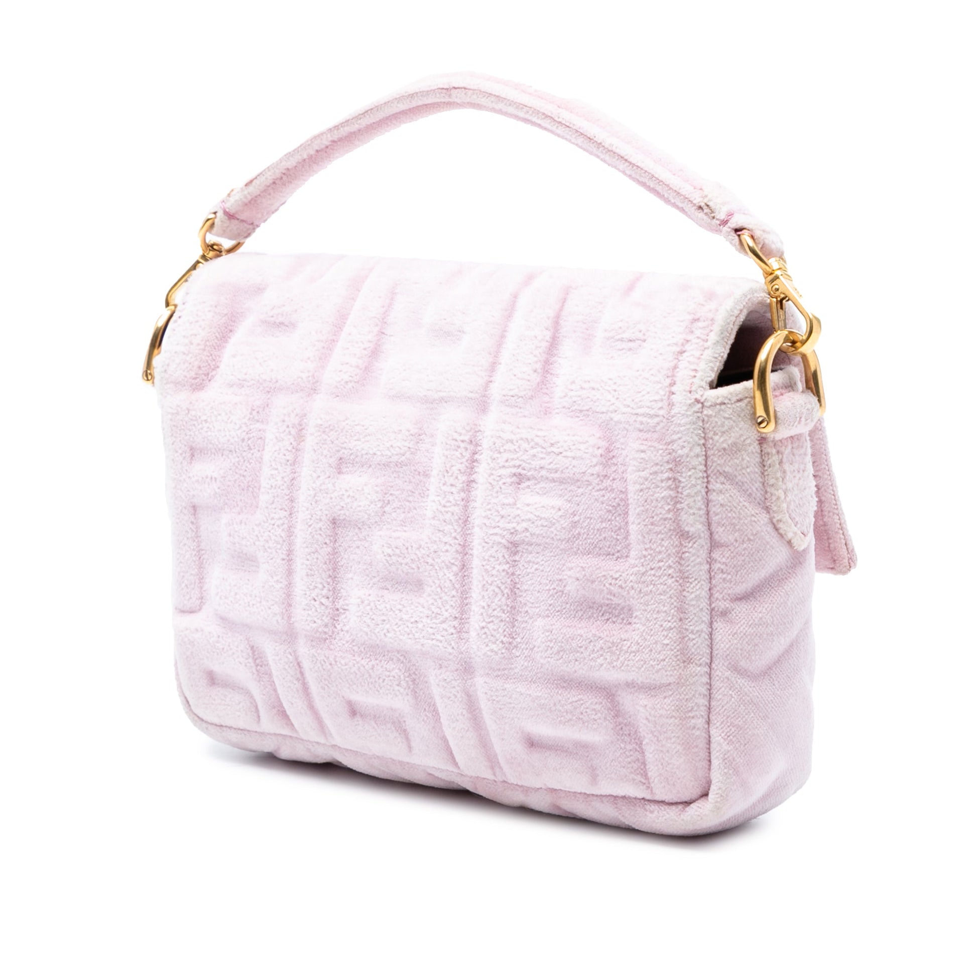 Fendi Mini Zucca Embossed Velvet Baguette Satchel