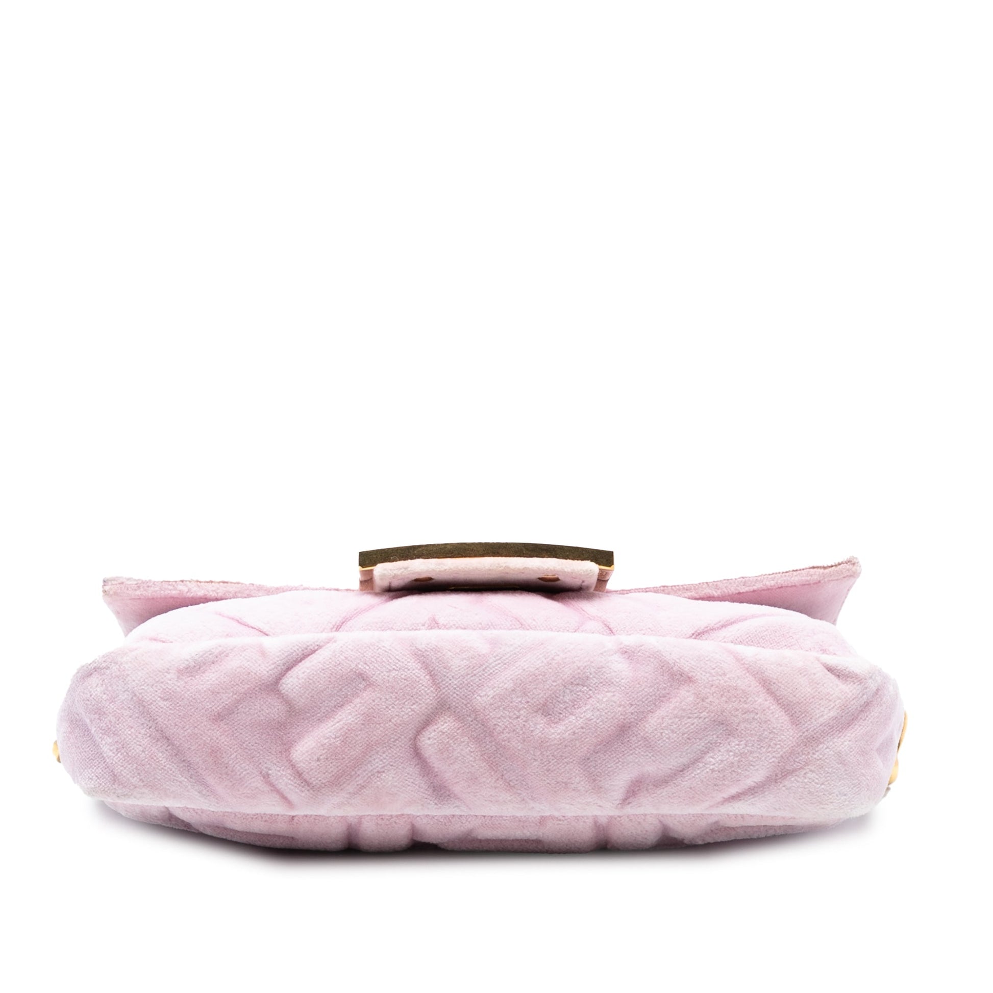 Fendi Mini Zucca Embossed Velvet Baguette Satchel