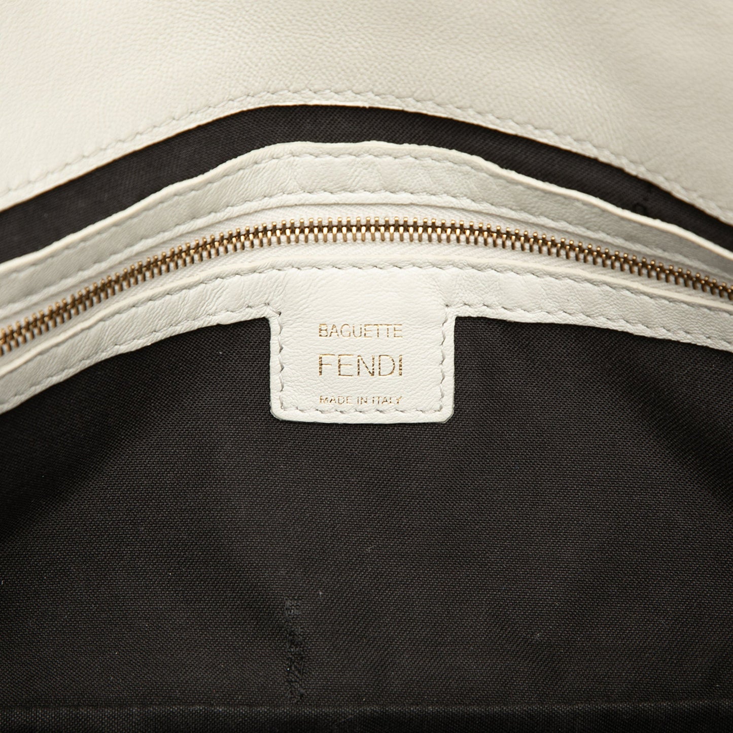 Fendi Zucca Embossed Leather Baguette Satchel