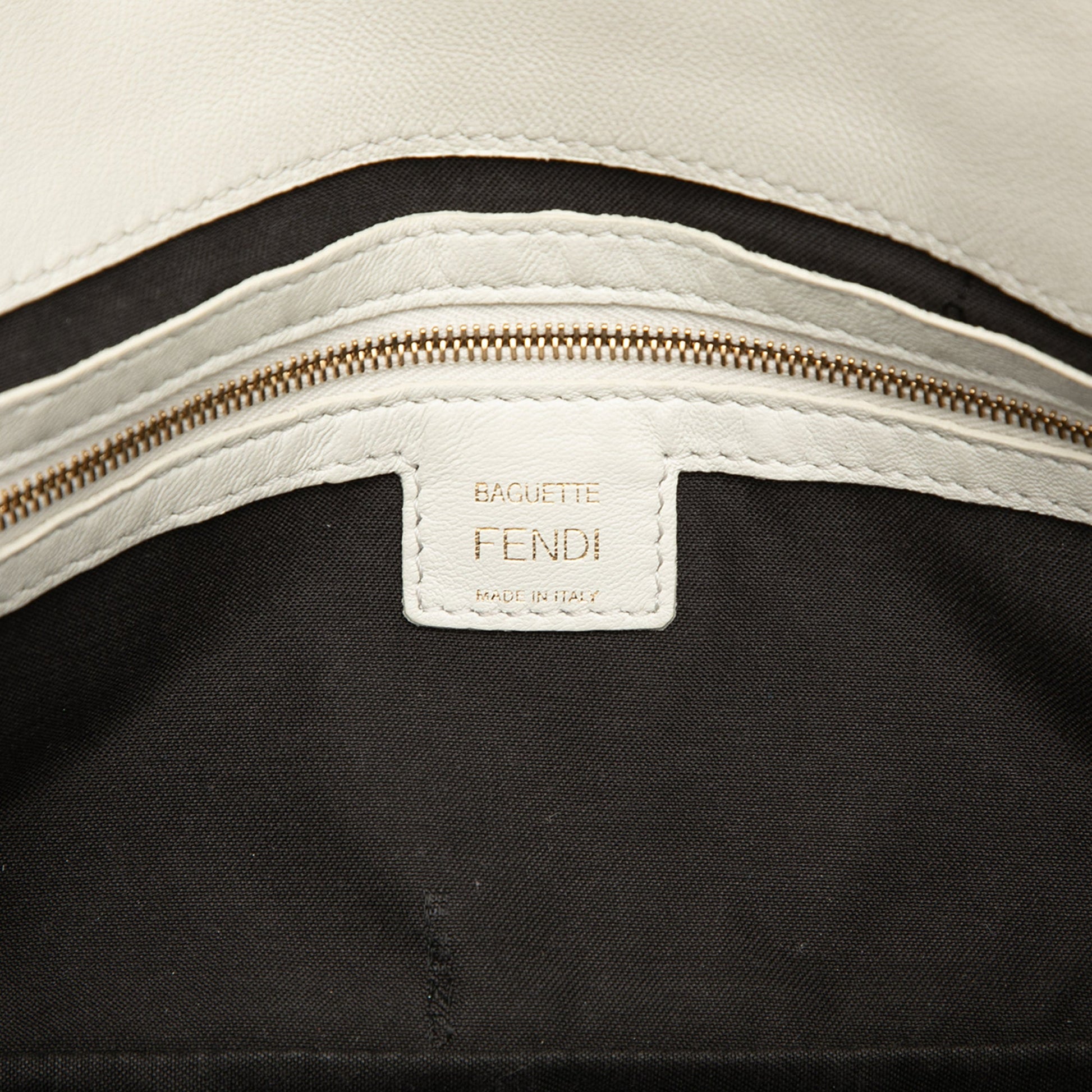 Fendi Zucca Embossed Leather Baguette Satchel