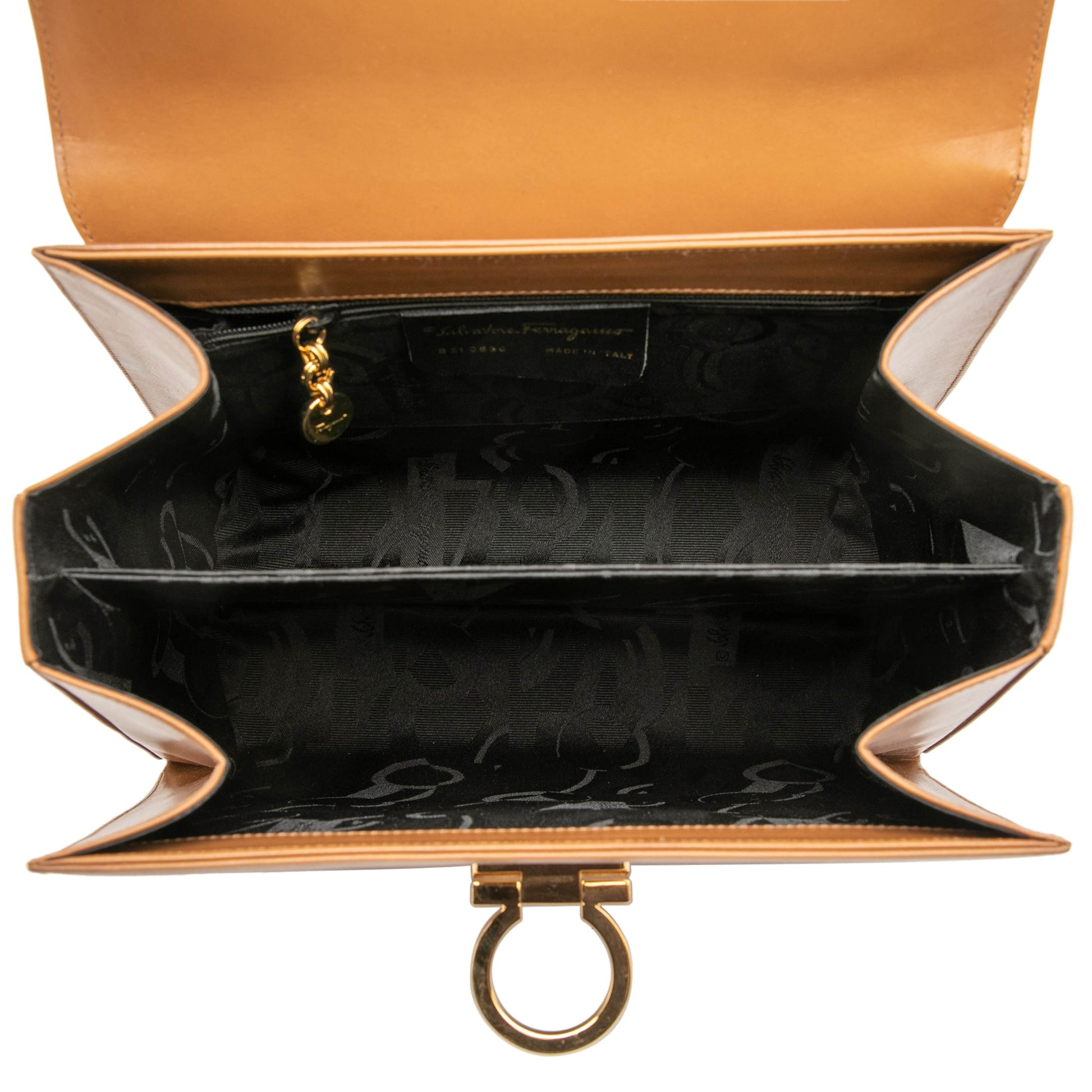 Ferragamo Small Leather Gancini Iconic Top Handle Bag