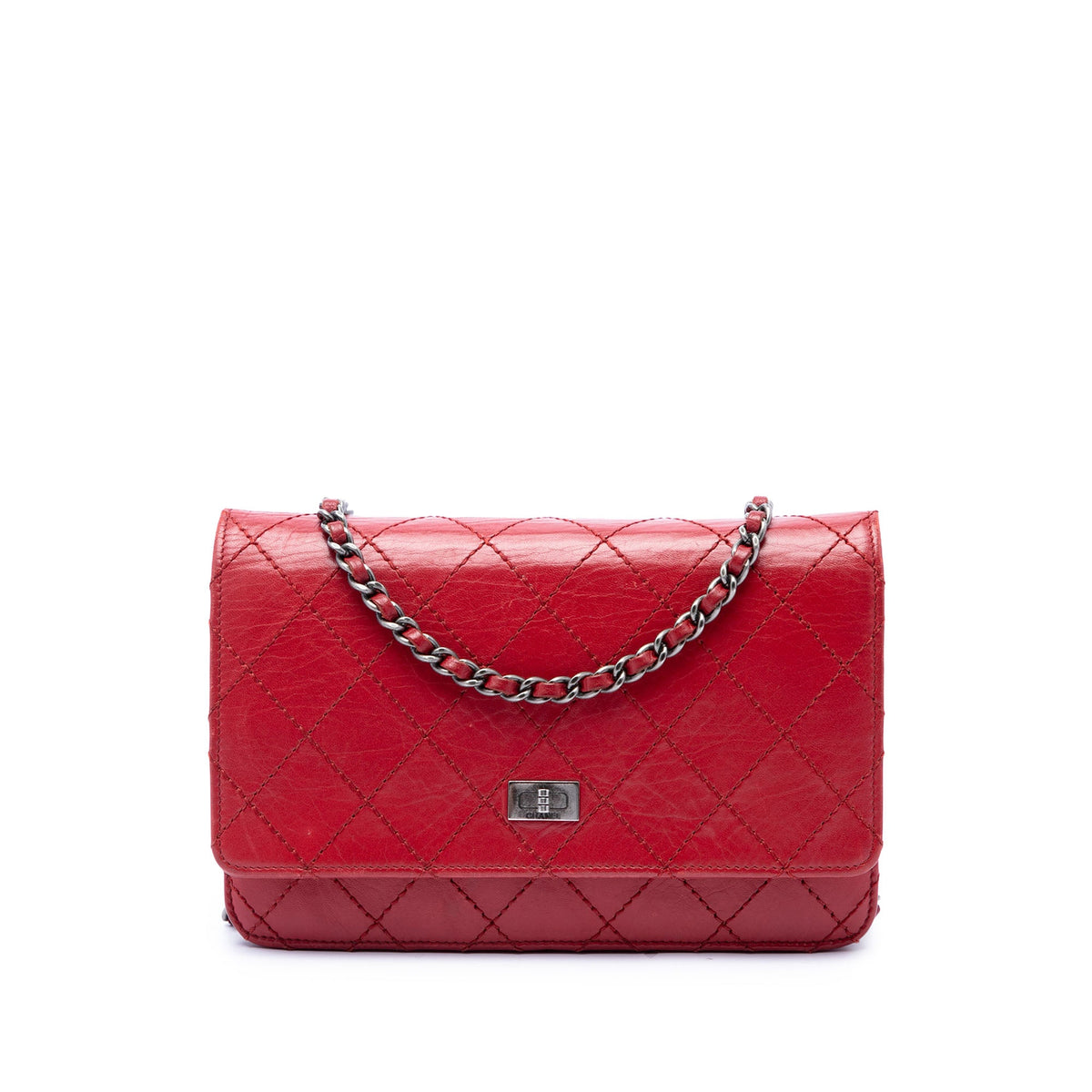 Chanel Quilted Aged Calfskin Reissue 2.55 Wallet on Chain