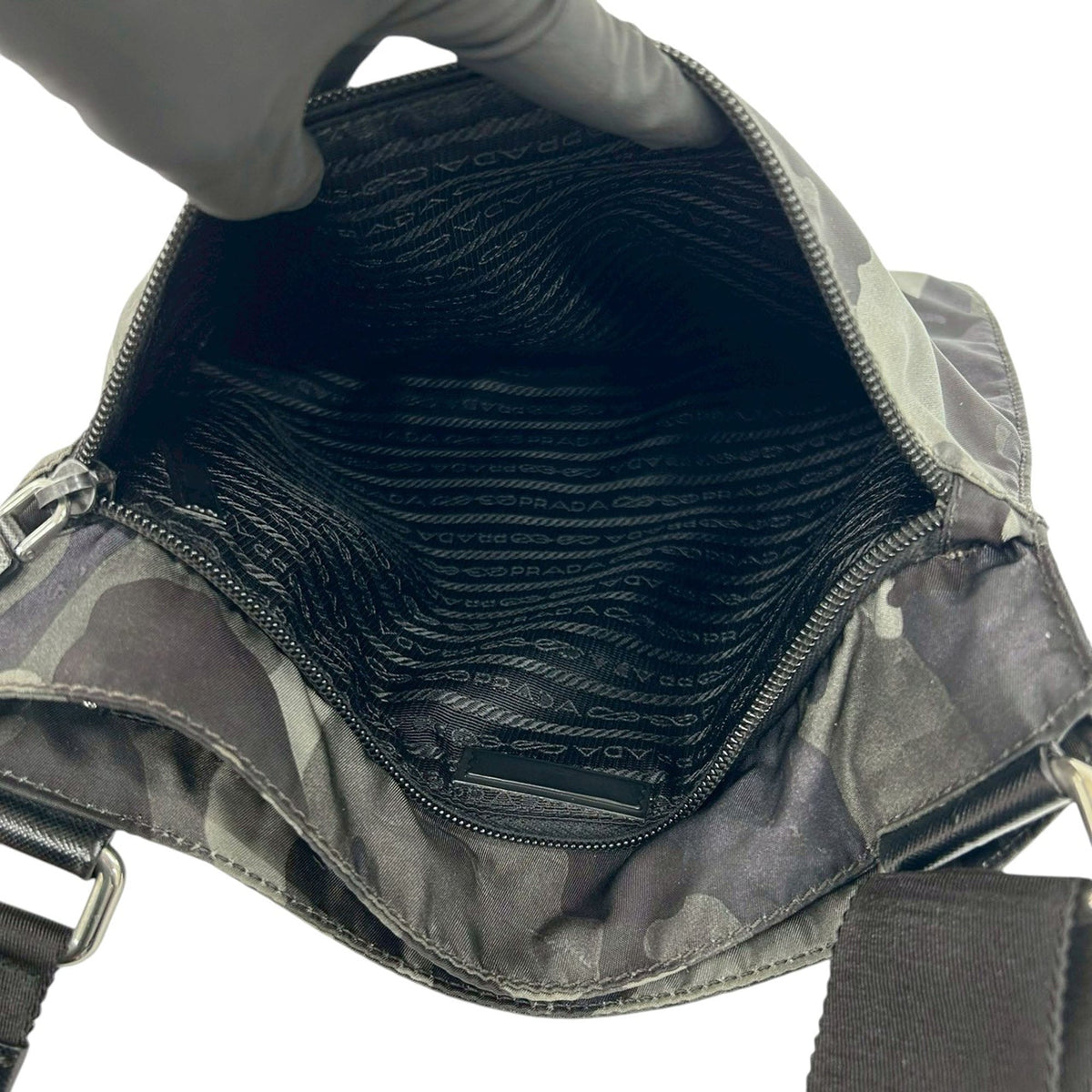 Prada Tessuto Camouflage Zip Top Crossbody
