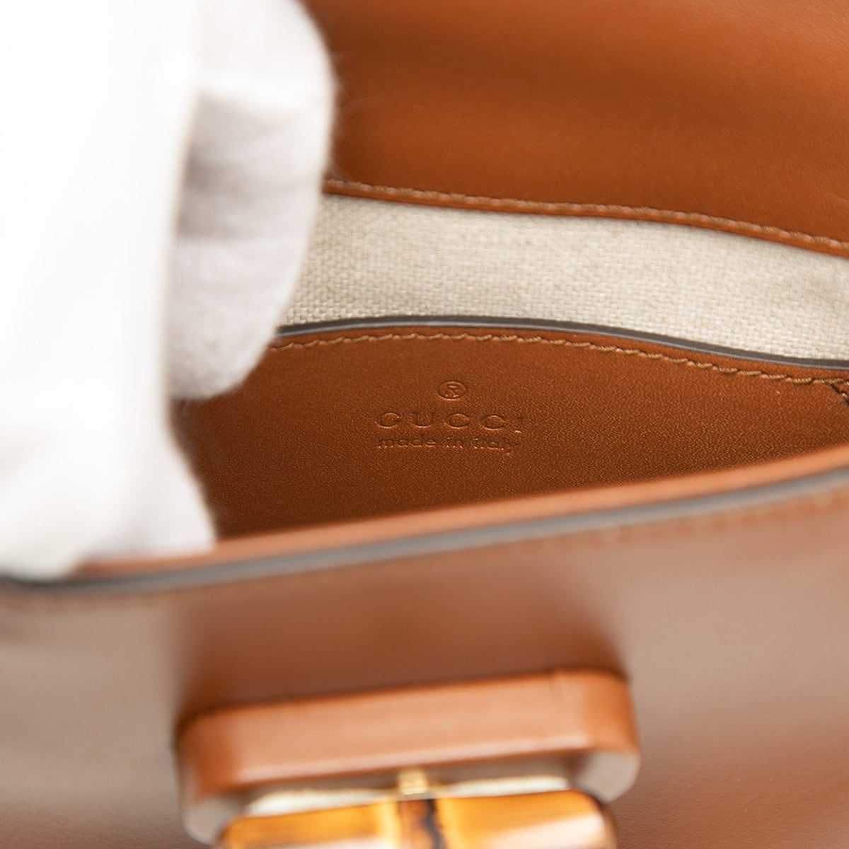 Gucci Mini Calfskin Bamboo Top Handle Bag