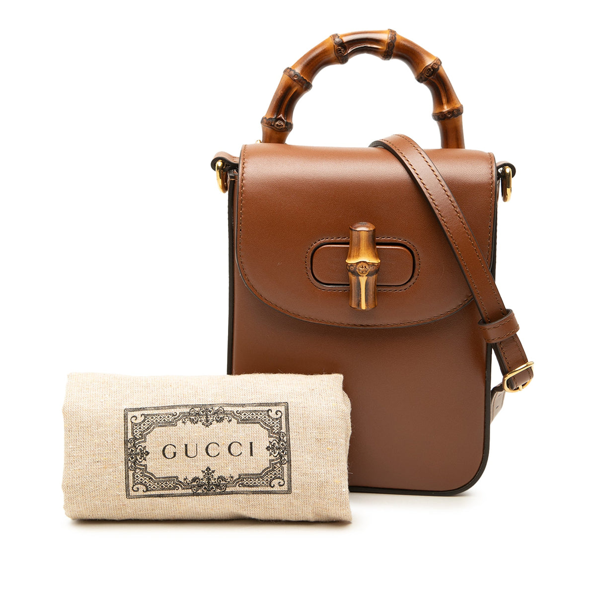 Gucci Mini Calfskin Bamboo Top Handle Bag